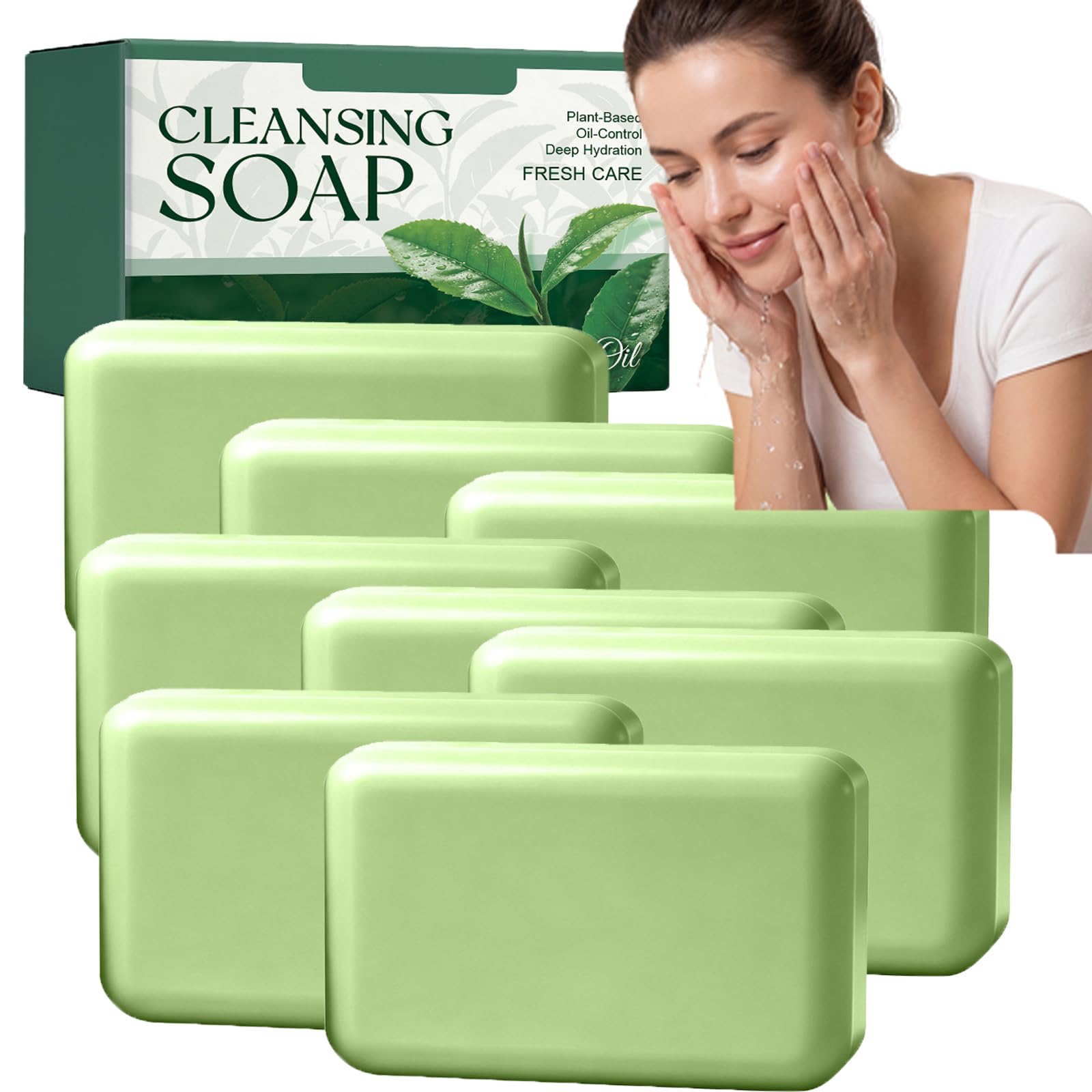 Sapone detergente con olio all'albero del tè, sapone in barretta con olio all'albero del tè, saponi delicati per piedi e corpo, saponi esfolianti che non seccano la pelle, pulizia profonda (8 pezzi)