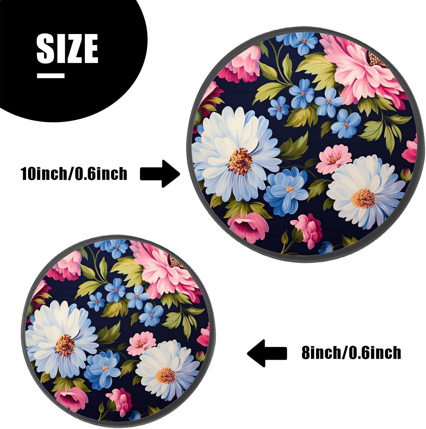 Flowers Plant Spring Multicolor Set of 4 Stove Burner Covers - Premium Round Electric Stove Range Protectors,8 IN & 10 IN