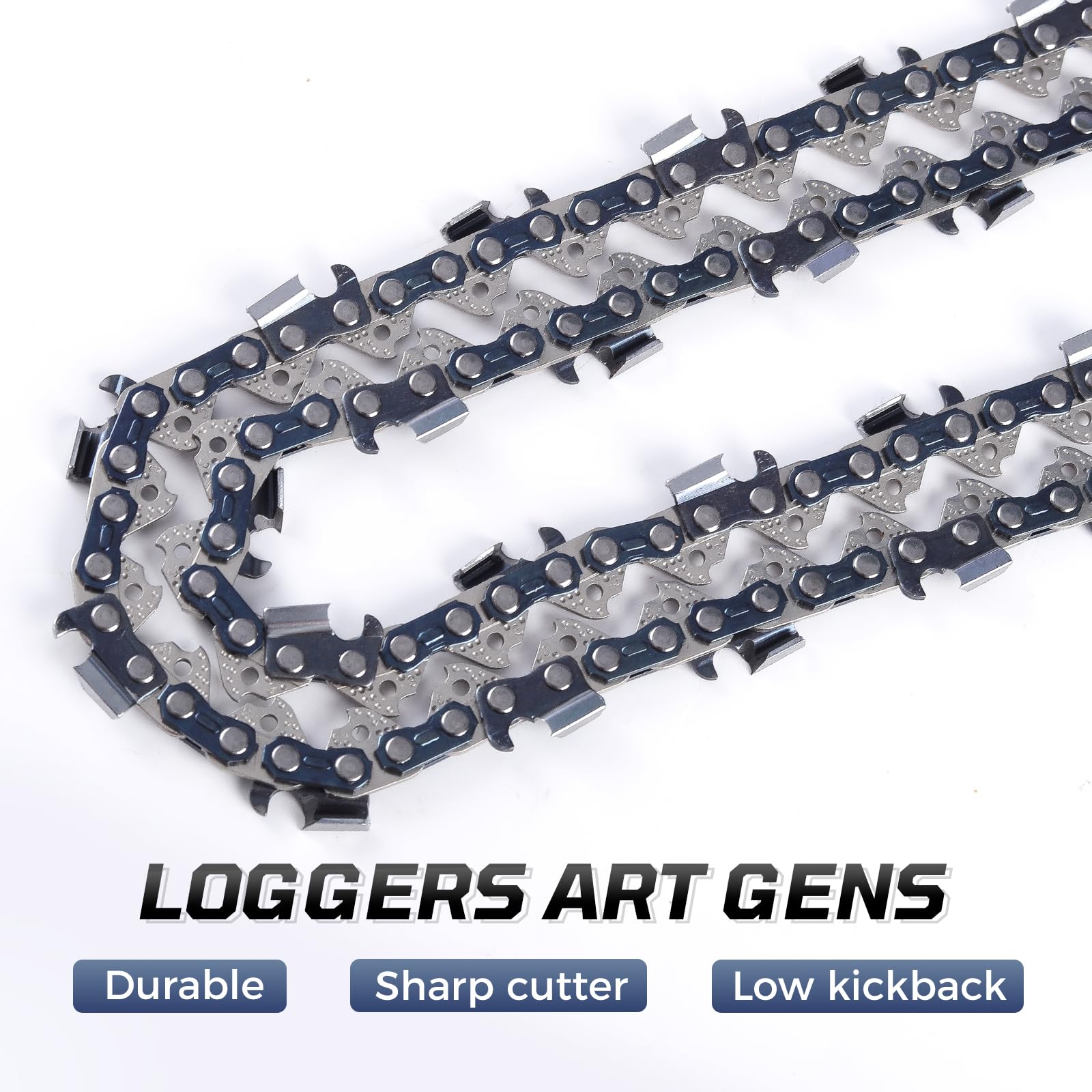 Paquete de 3 cadenas de motosierra de 16 pulgadas S57, paso LP de 3/8 pulgadas, calibre de 0.50 pulgadas, 57 eslabones de transmisión para Oregon, Echo 91PX57CQ / 91VG57CQ, Shindaiwa, Worx, Remington