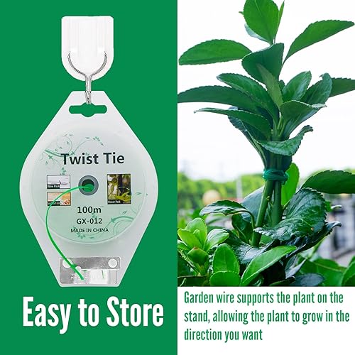 Miniatura 7 de Lazos giratorios de 328 pies, lazos para plantas de jardín con cortador para soporte de plantas de jardín, enredaderas de tomates, enredaderas de