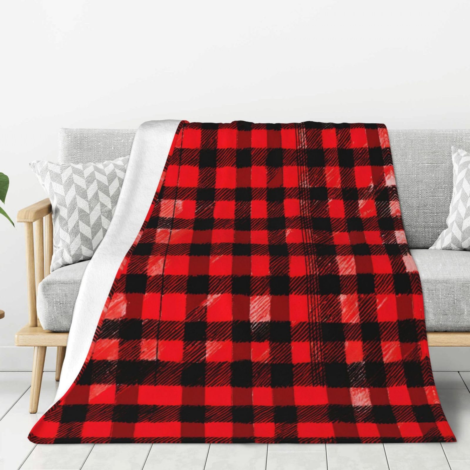 Couverture chaude flanelle imprimé écossais plaid lit canapé camping