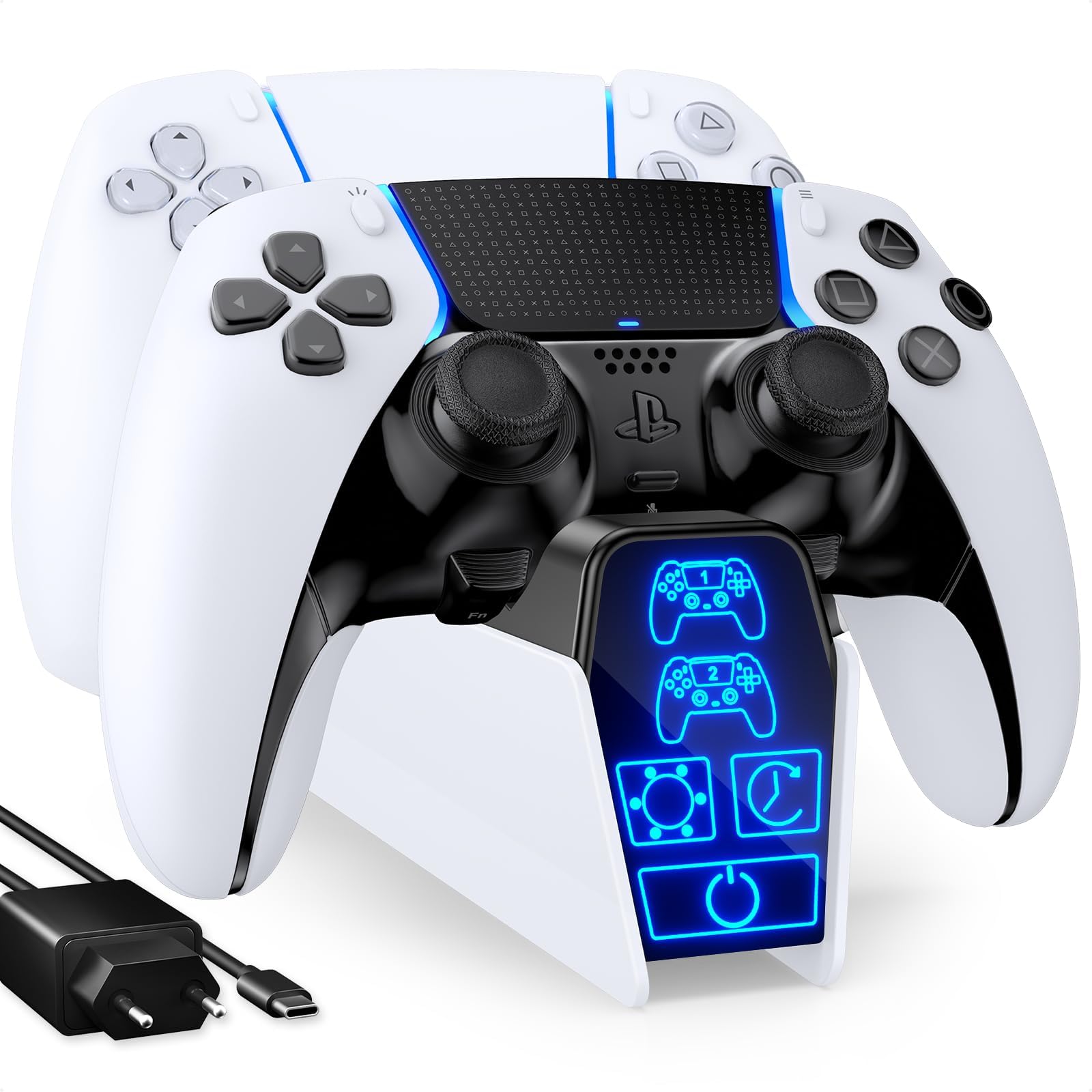 Station De Chargement Sans Fil Manette De Jeu Pour Ps5, 1900Mah