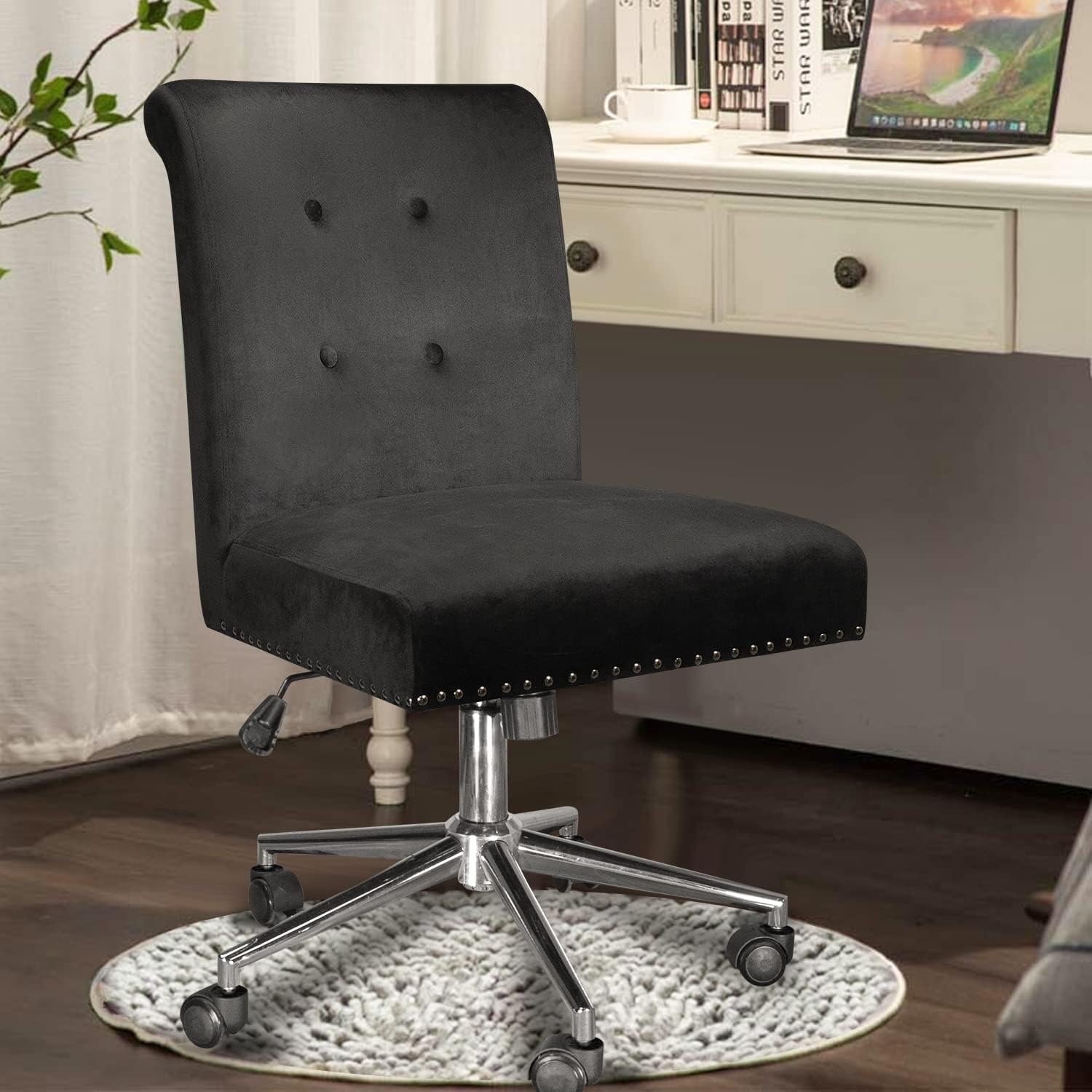 Buy Toszn Velvet Office Task Chair, Vanity Accent Chair, Computer Home