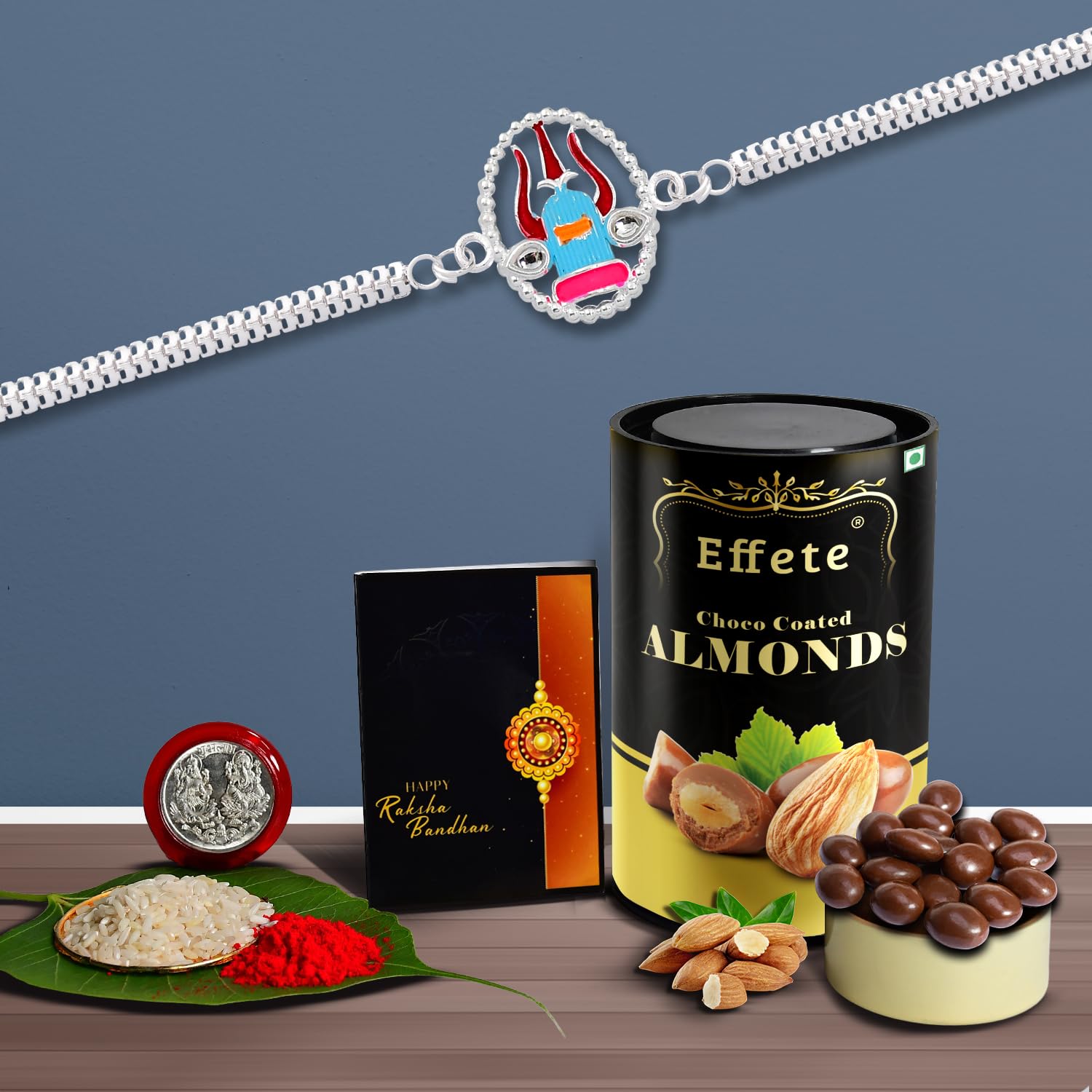 DeoDap Rakshbandhan Special Silver Color Rakhi with Chocolate, Roli Chawal, Pooja Coin and Greeting Card Combo (B07VFTKL82) Amazon Price History, Amazon Price Tracker