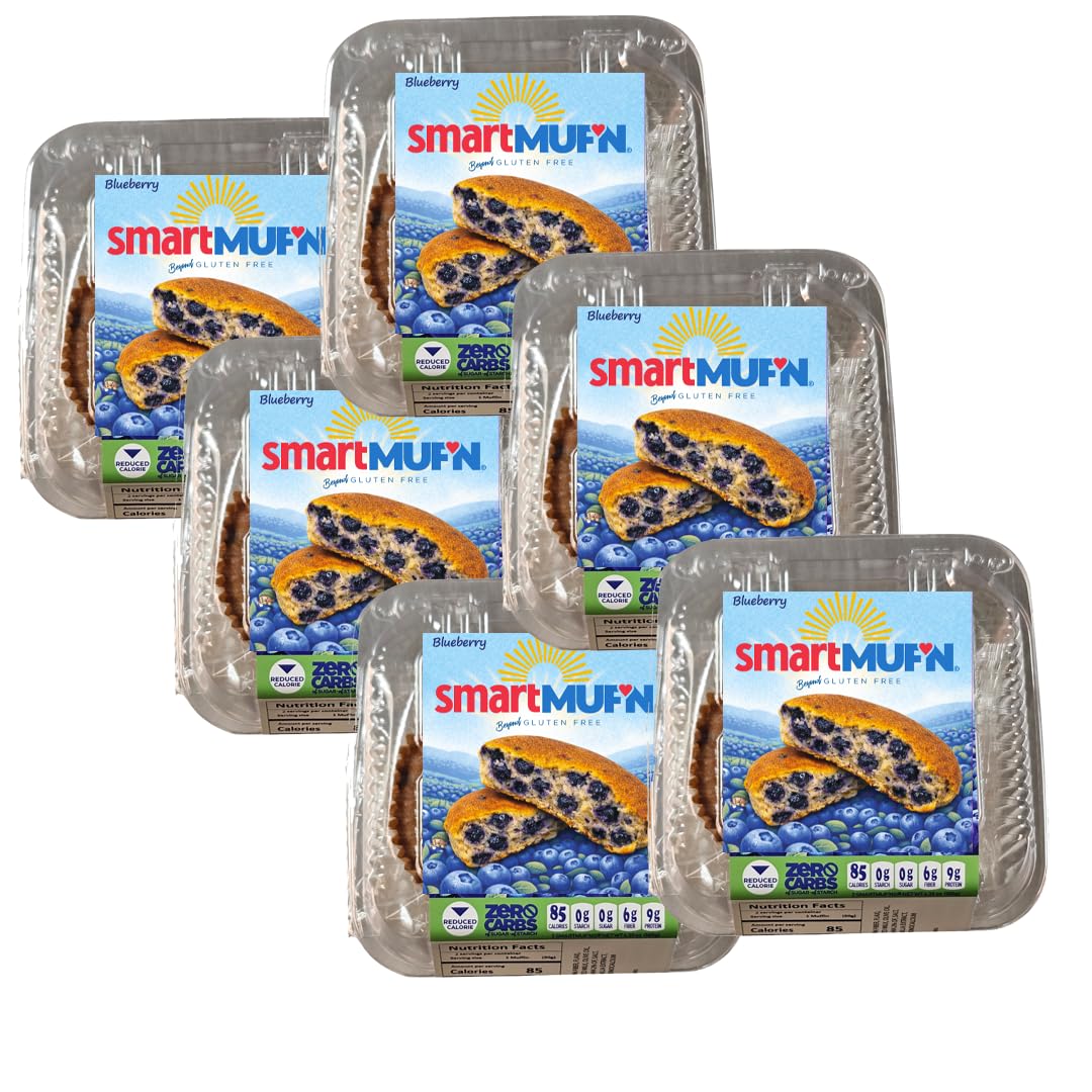 Smartmufn blueberry gluten free sugar free starch free keto 6 pack