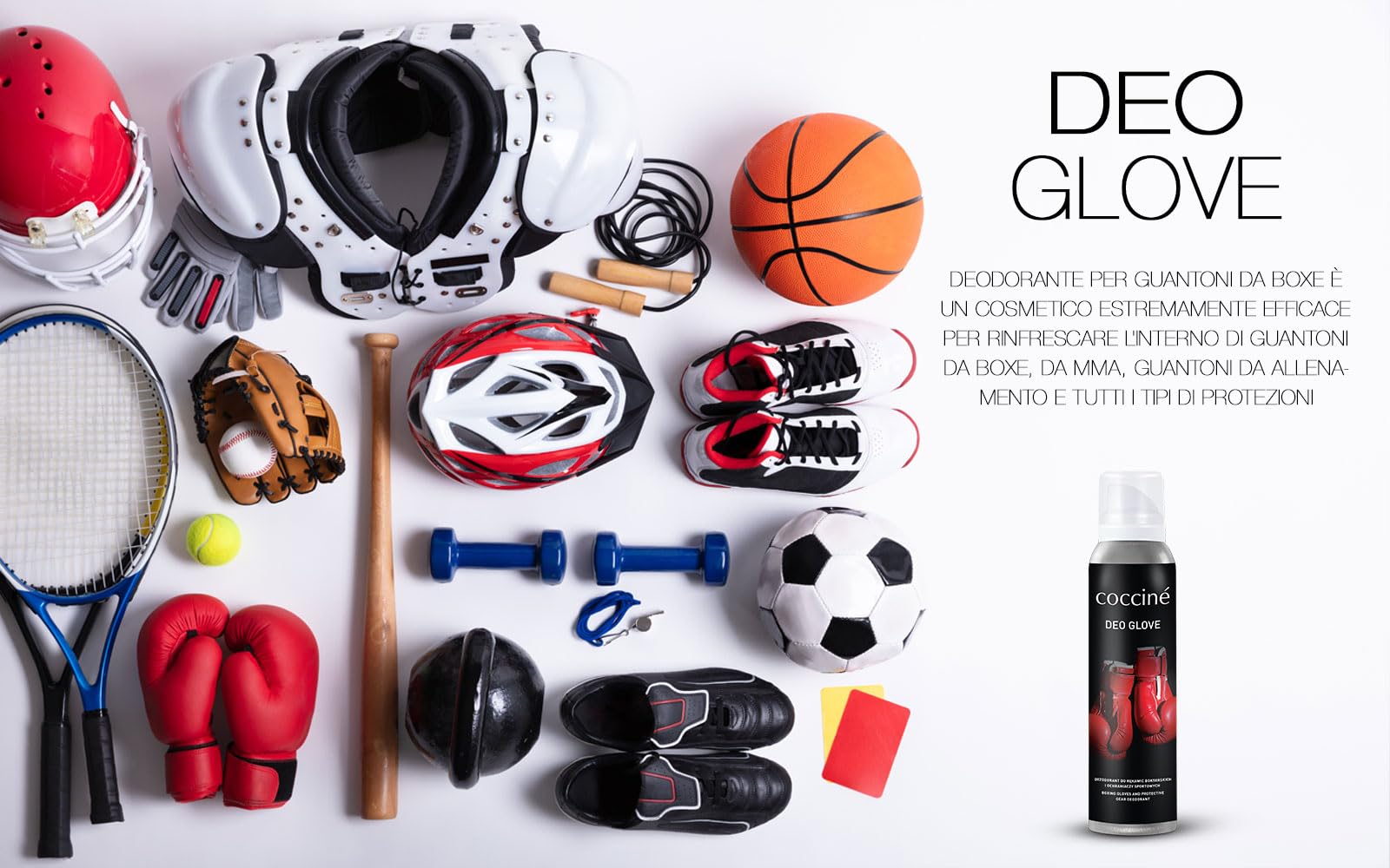 Coccine - Deodorante per Guantoni da Boxe e Guanti Sportivi, Effetto Antimicotico e Antibatterico, Efficace Eliminazione degli Odori, Comoda Applicazione, Prolunga la Durata del Guanto