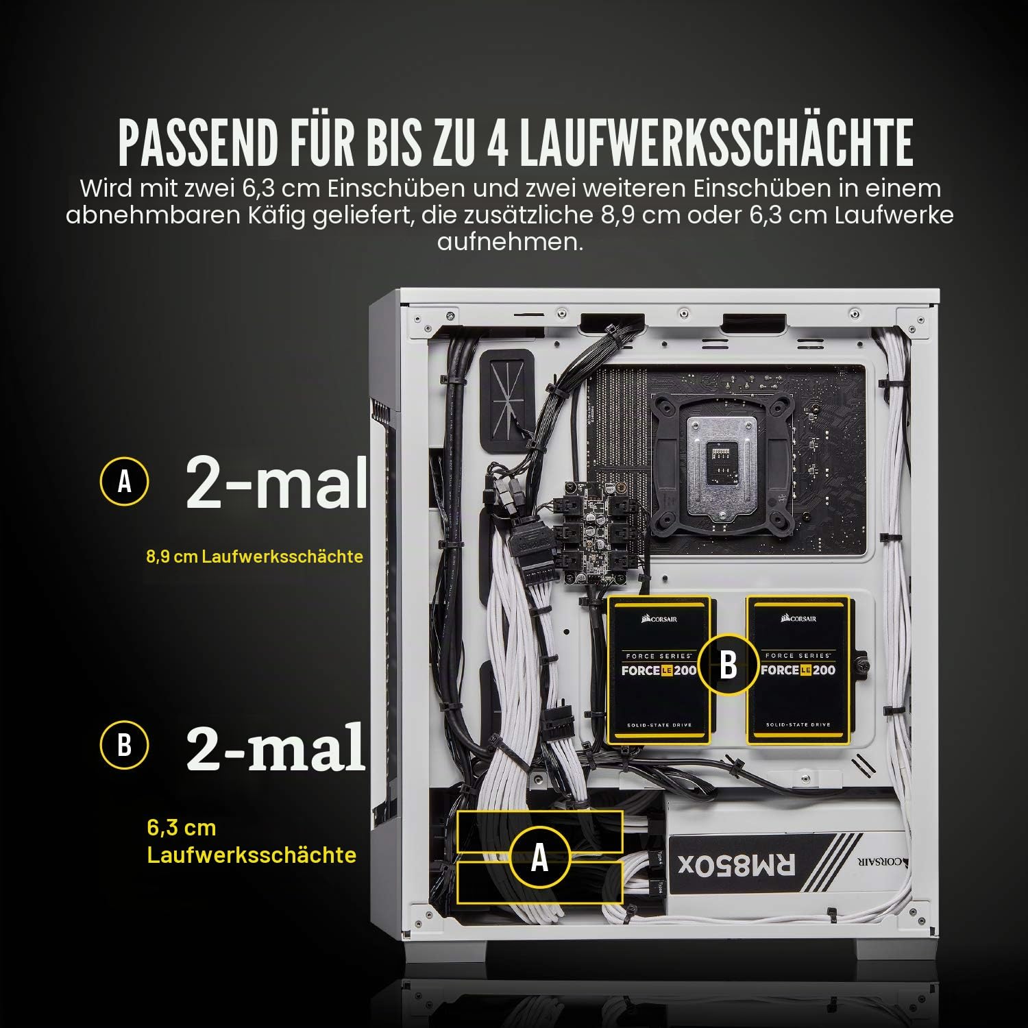 Corsair iCUE 220T RGB Airflow GEH?rtetes Glas Mid-Tower ATX Smartes Gaming GEH?use, wei, CC-9011174-WW
