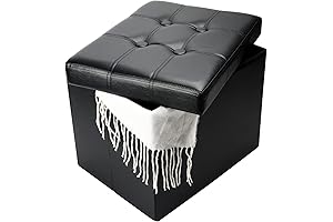 Ottoman Storage Stool with High Durability Foldable Storage Bench