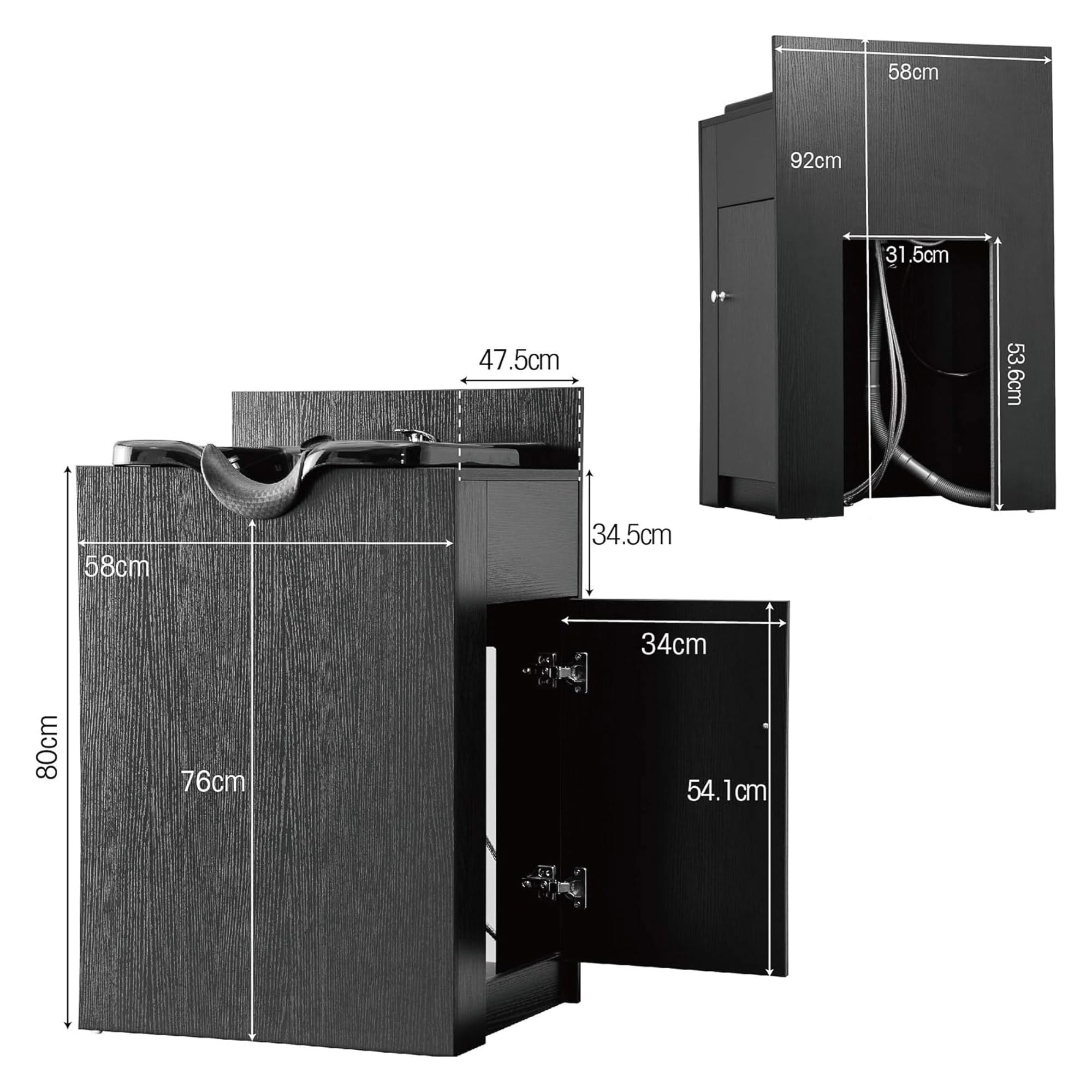 BarberPub - Lavabo profesional con lavacabezas invertido, sistema de lavado invertido sin silla, lugar de lavado para peluqueros, equipamiento de salón 7134