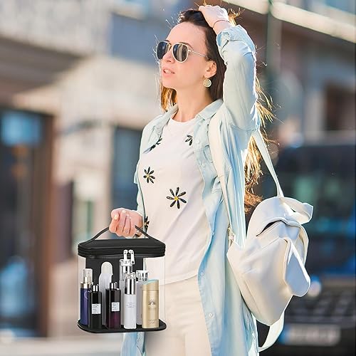 Miniatura 3 de Bolsas de viaje transparentes resistentes a prueba de fugas para artículos de tocador, bolsa de cosméticos de maquillaje transparente con cremallera