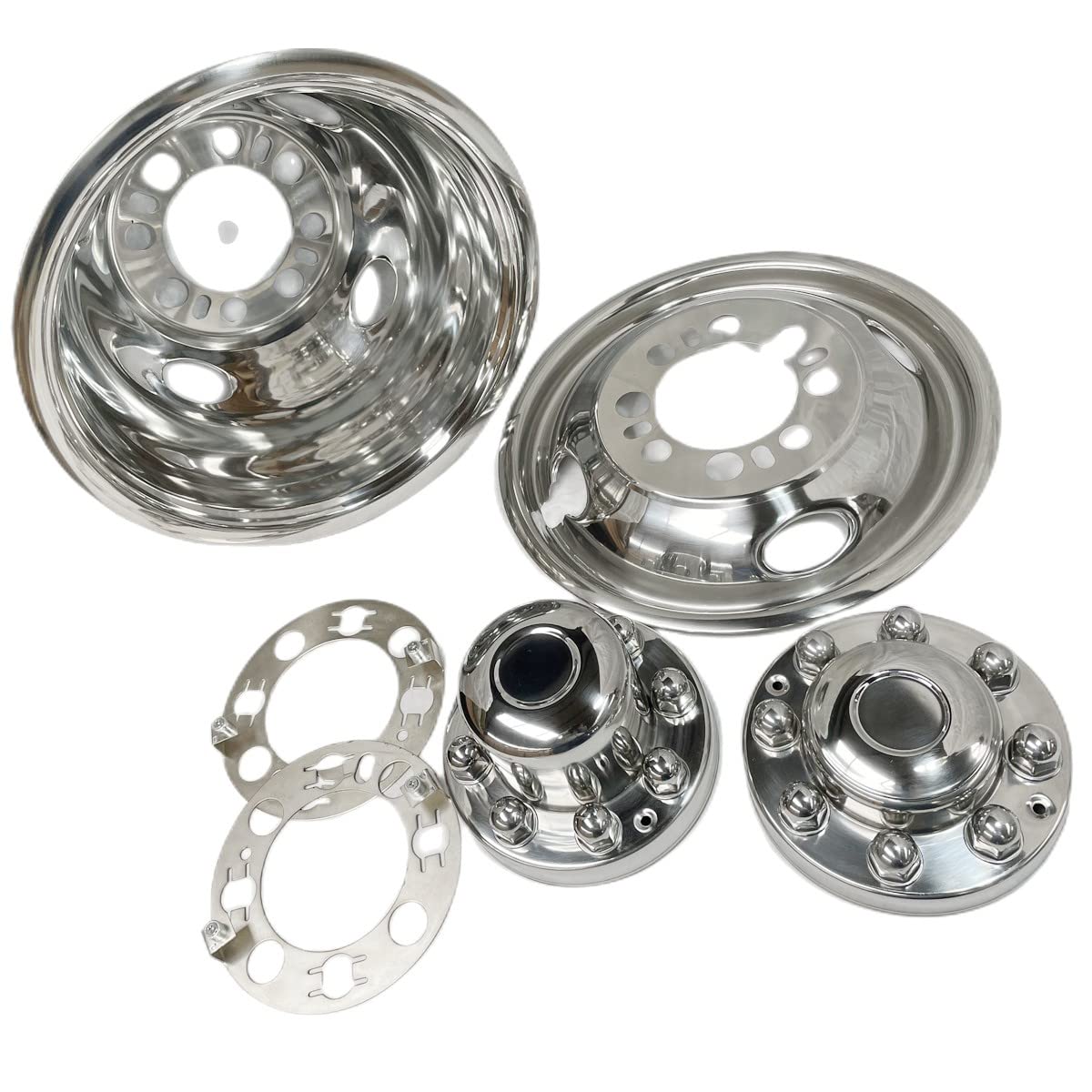 4pcs 16inch Stainless Steel Dually Wheel Simulators,Bolt On Wheel Cover