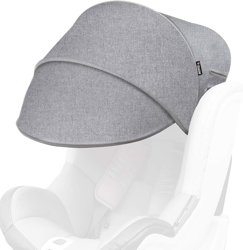 Sun Shade Extender/Auxiliary Canopy for Car Seat (Black Grey)