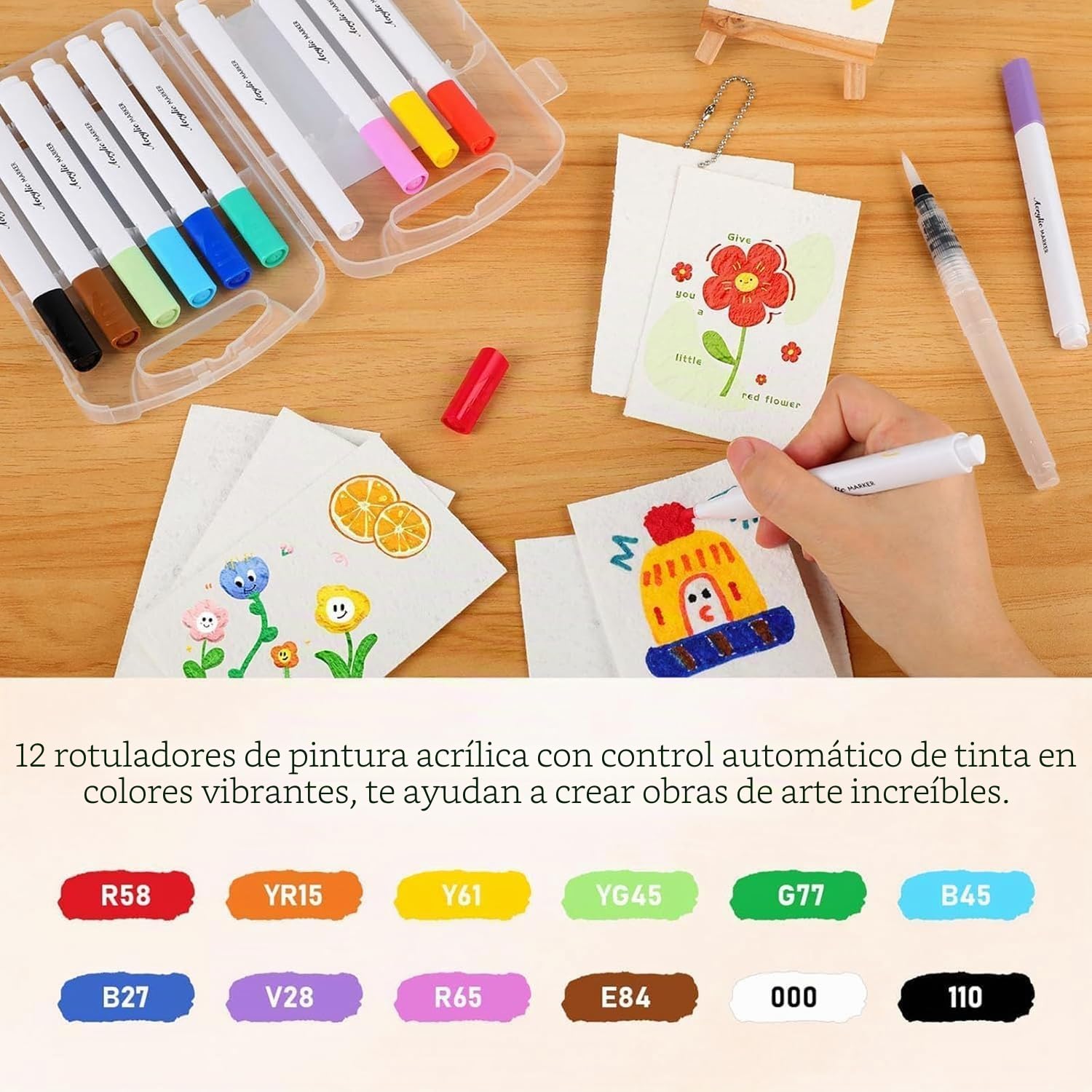 Kit De Pintura 3D Puffy BOXOB | Incluye 10 Esponjas Florales, 3 Pinceles De Agua Y Caballete | Arte Texturizado Que Se Expande | Ideal Para Manualidades, Regalos Y Tareas Escolares