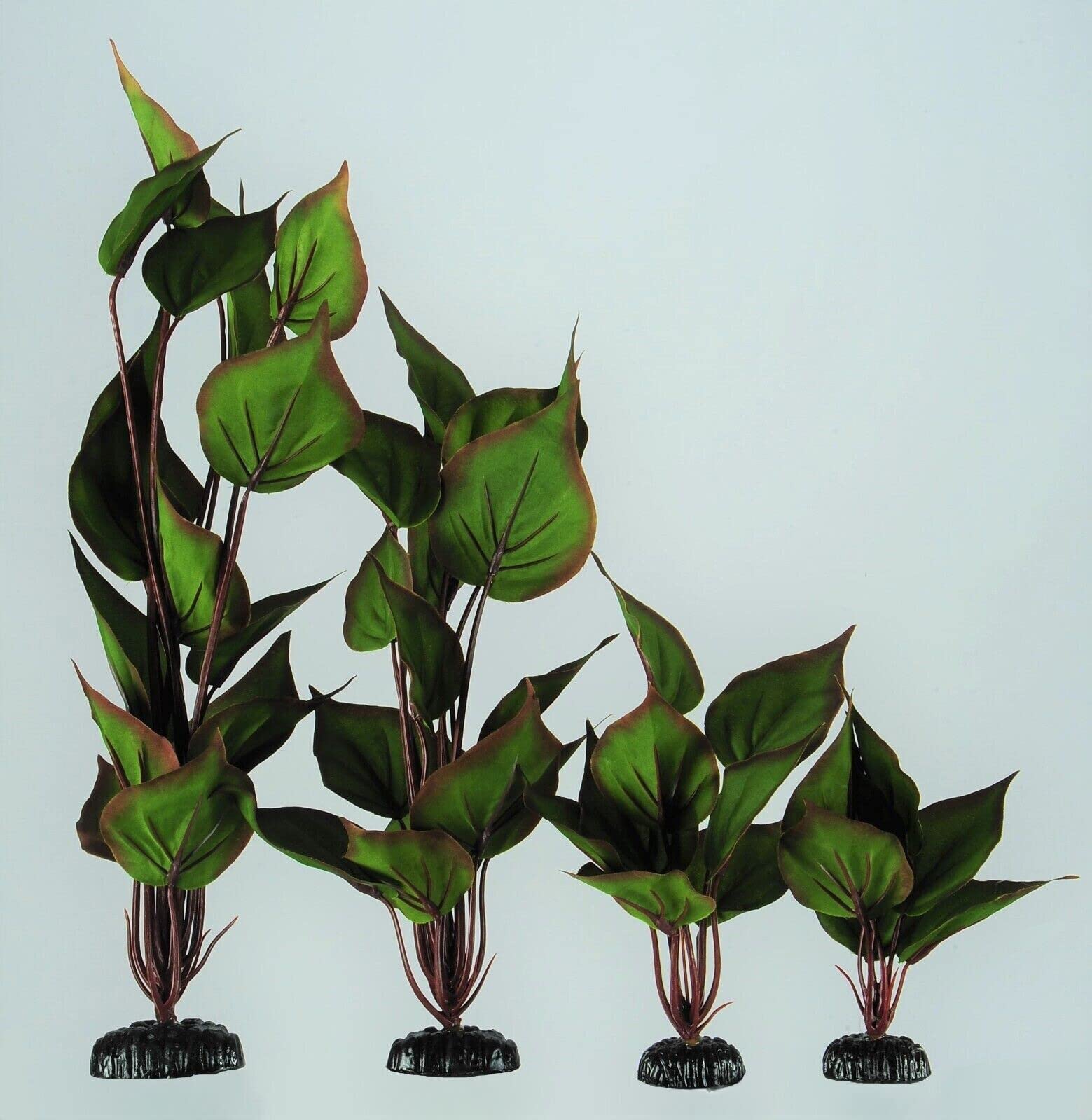 Silk Aquarium Plants Decor - Artificial Green & Red Fish Tank Plants, Various Sizes | Safe For Fish, No Maintenance