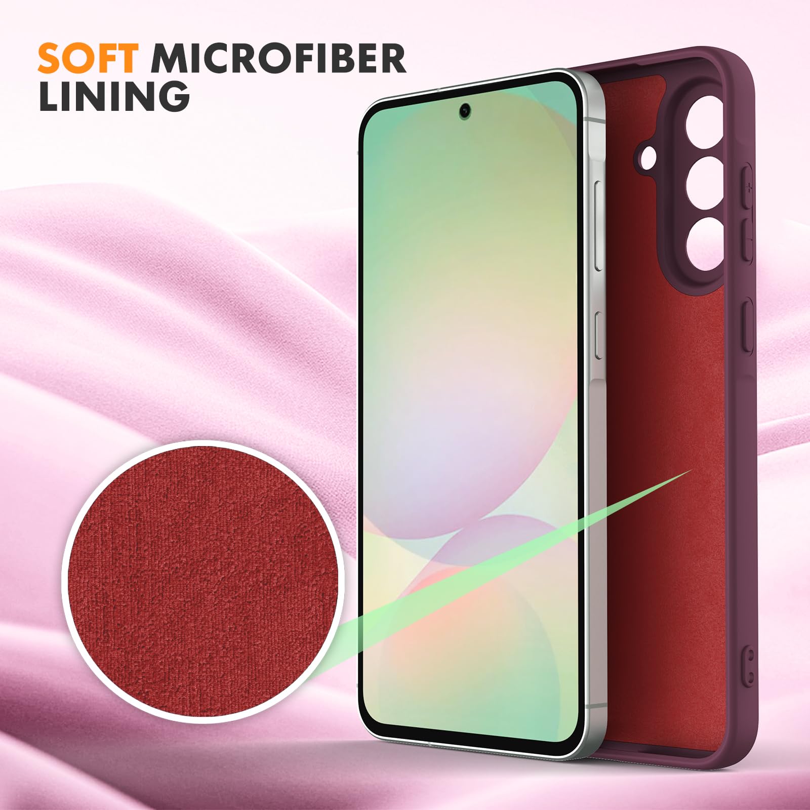 Byvuwiay Cover per Samsung Galaxy A56 5G, Morbida Silicone Liquida TPU Protettivo Ultra Slim Custodia Antiurto, Custodia Compatibile con Samsung Galaxy A56 5G - Rosso vino