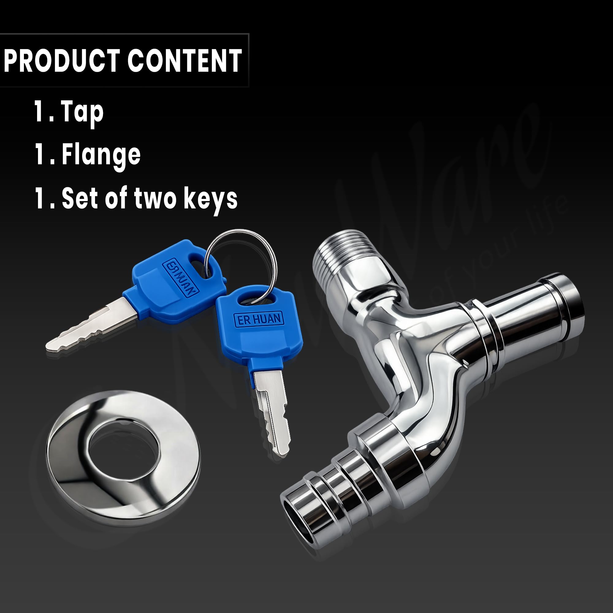 New Ware Lockable Water Tap with Key Brass Pillar Cock with Hose Nozzle Anti Theft Garden Outdoor Faucet for Washing Machine Bathroom Kitchen Tap Connector Heavy Duty Rust Proof Durable Design 3