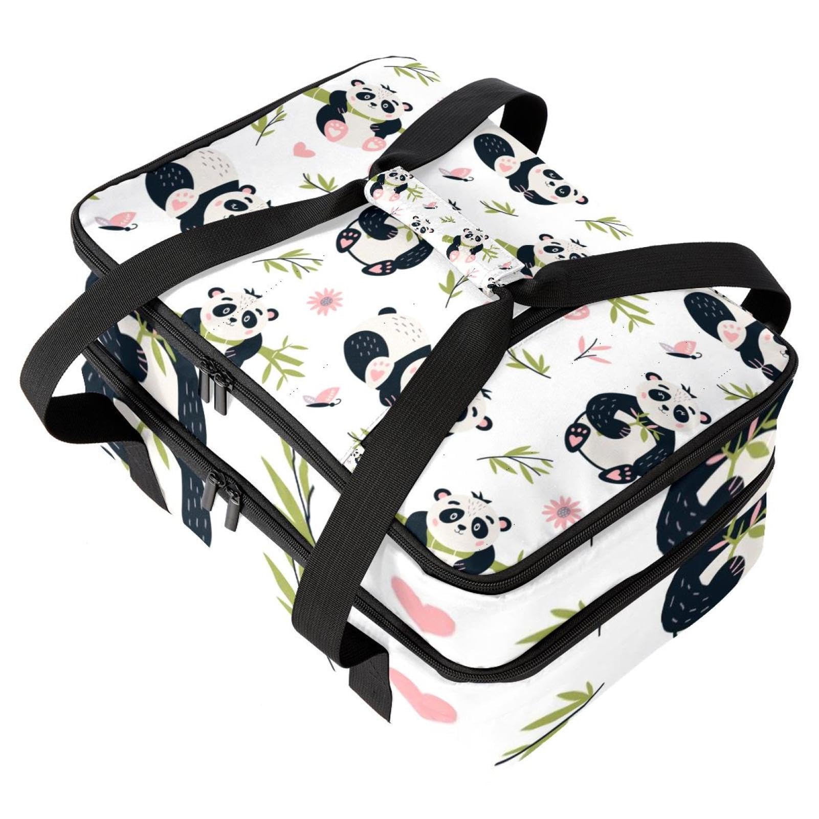 Grand sac à déjeuner isotherme pour homme et femme, double couche, étanche, étanche, réutilisable, sac fourre-tout pour le travail, l'école, le pique-nique, la plage, le camping, les voyages, motif