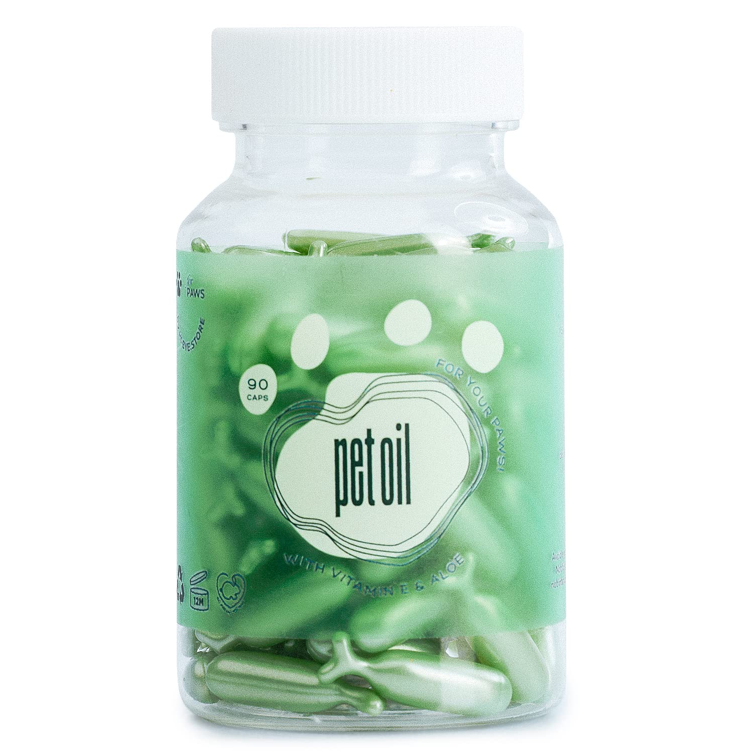 Pet Massage Oil for Allergies, Dry, Itchy & Irritated Coat & Paws - Healthy Skin & Shiny Coat, 90 Capsules (Aloe Vera Scent)