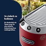 De'Longhi Dedica Style EC685.R, Machine à Café à Pompe en Acier Inoxydable Pour Café Moulu ou Dosettes, Machine à Espresso et Cappuccino, Réservoir de 1,3L, Système Anti-goutte, Rouge - 5