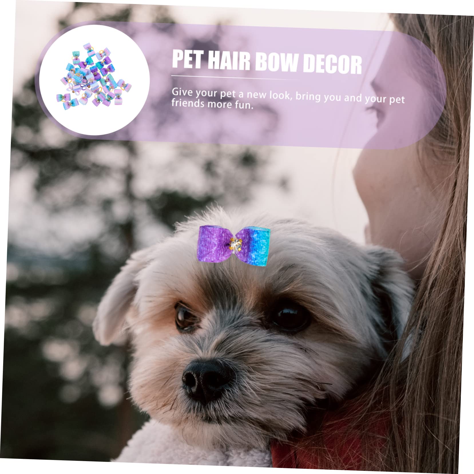 Toddmomy 100 Piezas Flor de Cabeza de Mascota Banda de Pelo de Anillo de Pelo con Lazo para Mascotas Perros Accesorios decoración para Mascotas Lazo de Goma para Arcos de
