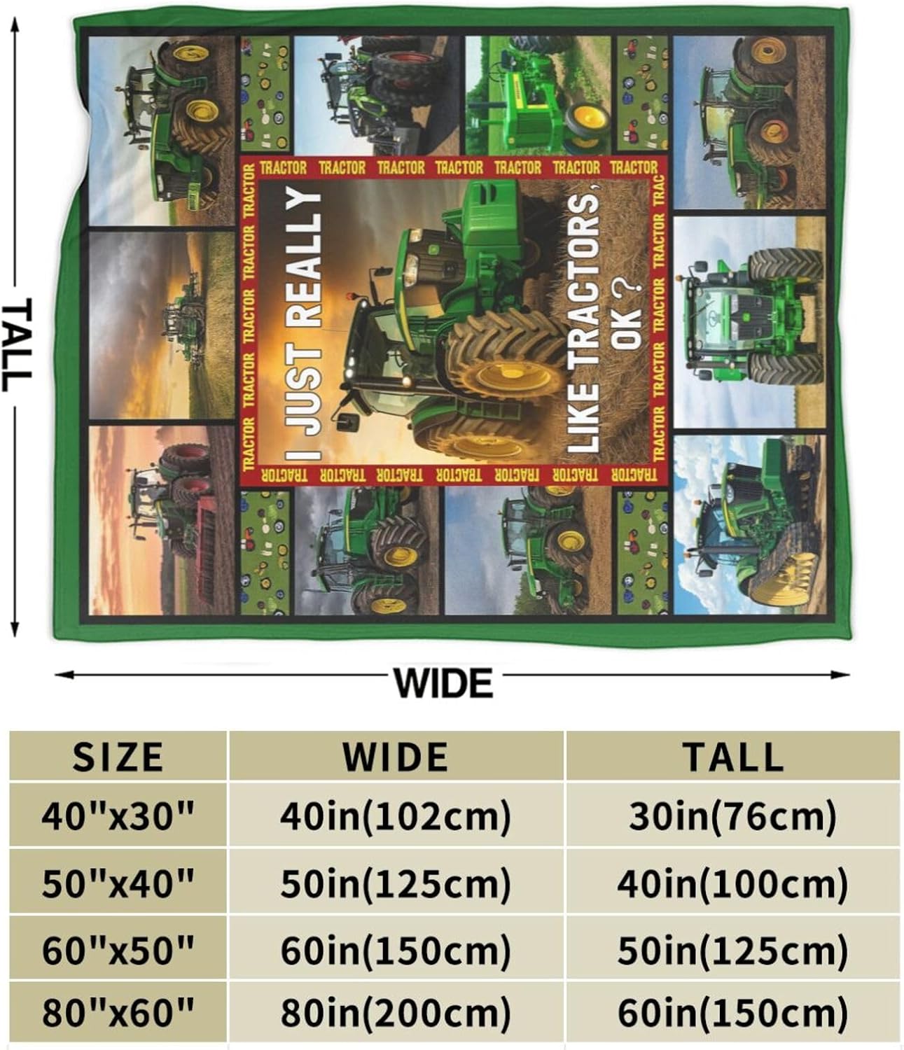 Tractor Blanket Soft Plush Fleece Farm Truck Throw Blankets Cozy Fuzzy Tractor Stuff Bedding Car Gifts for Women Girls Boys Kids Adults 40"X50" - Image 5