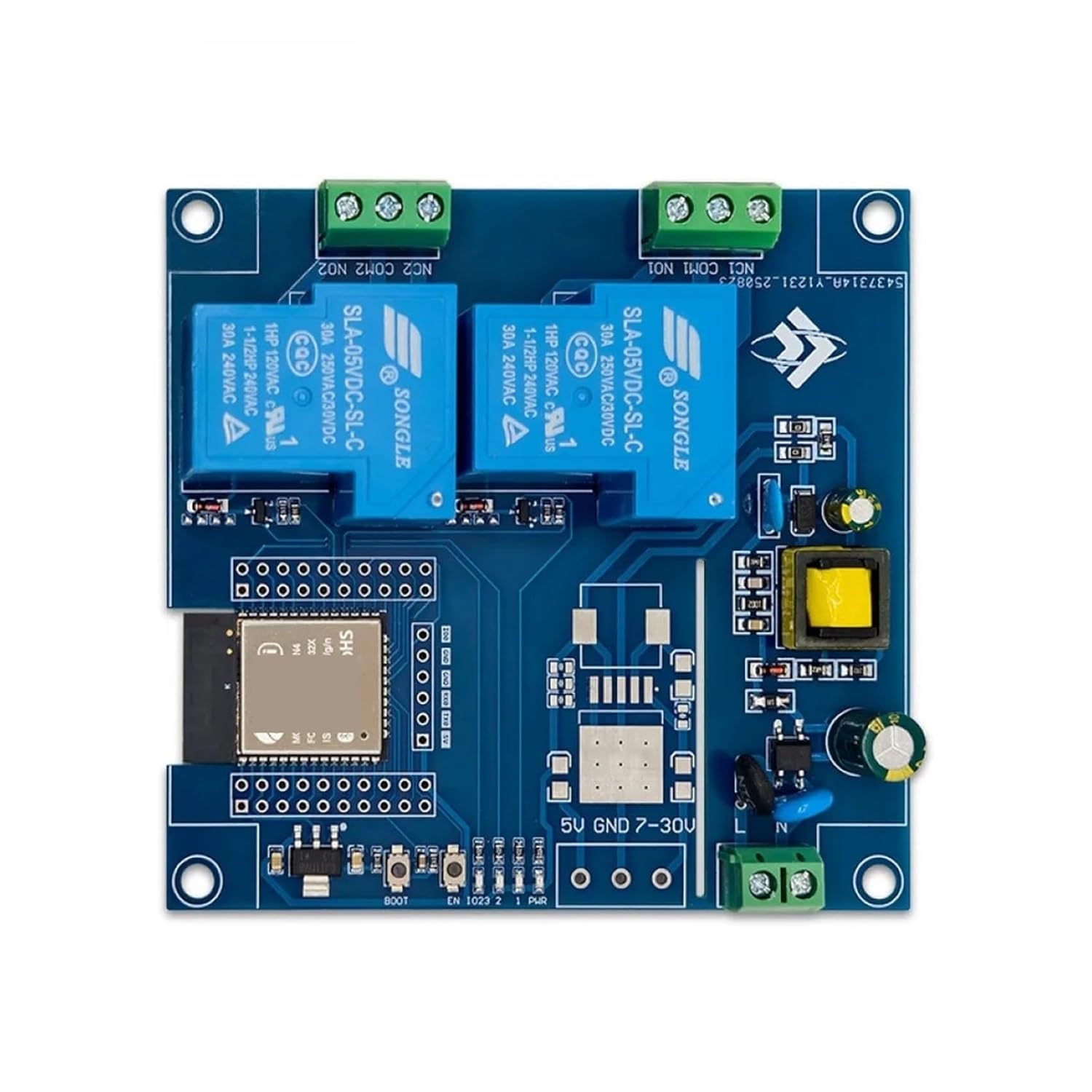 Relay Module PLC ESP32 WF Development Board Dual-Channel 30A Relay Module Support AC 220V Powered UART(Only Shell)