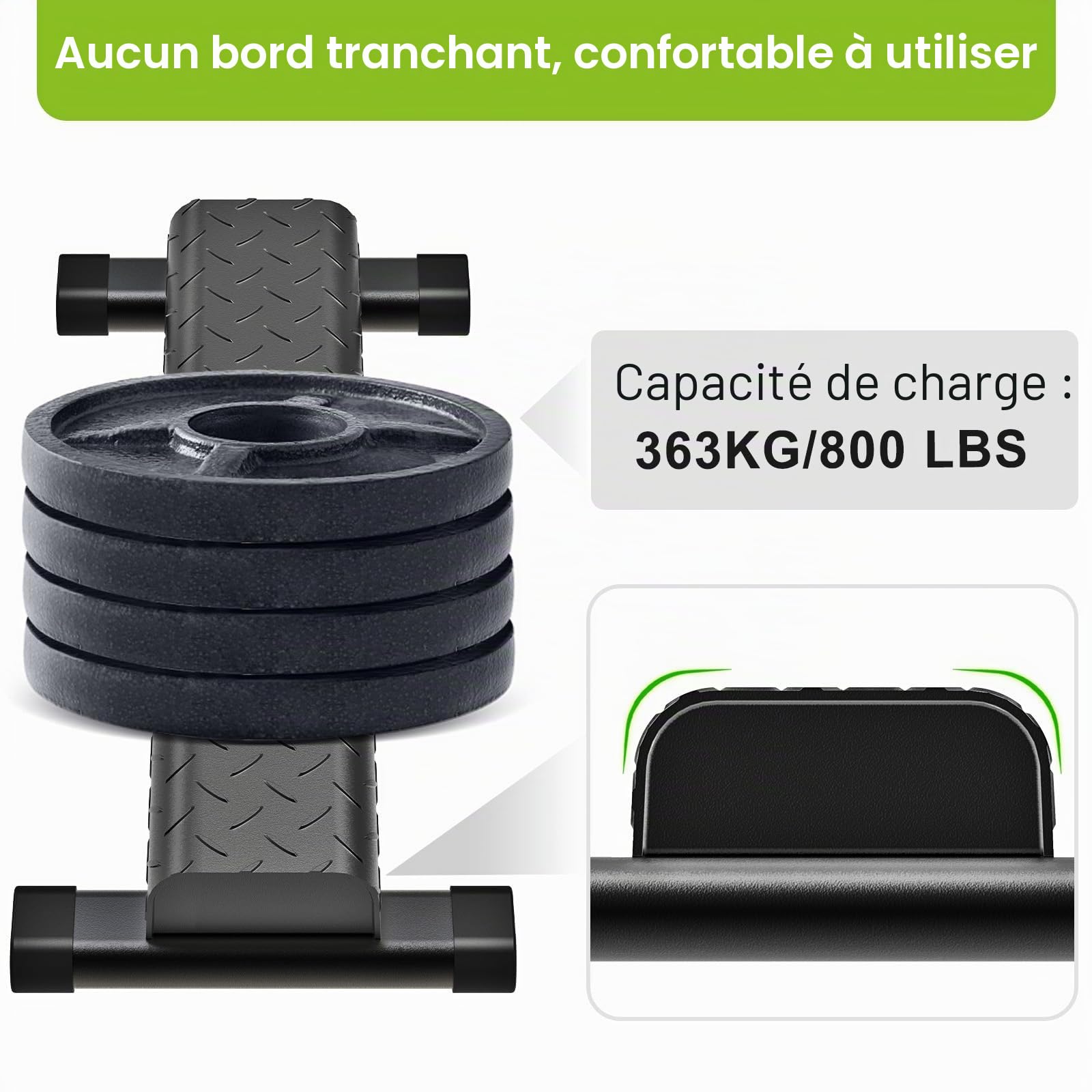 Kipika Barre de levage polyvalente pour mollets – Machine de levage de mollets debout en acier robuste pour salle de sport à domicile, design antidérapant – Parfait pour les soulèvements de mollets