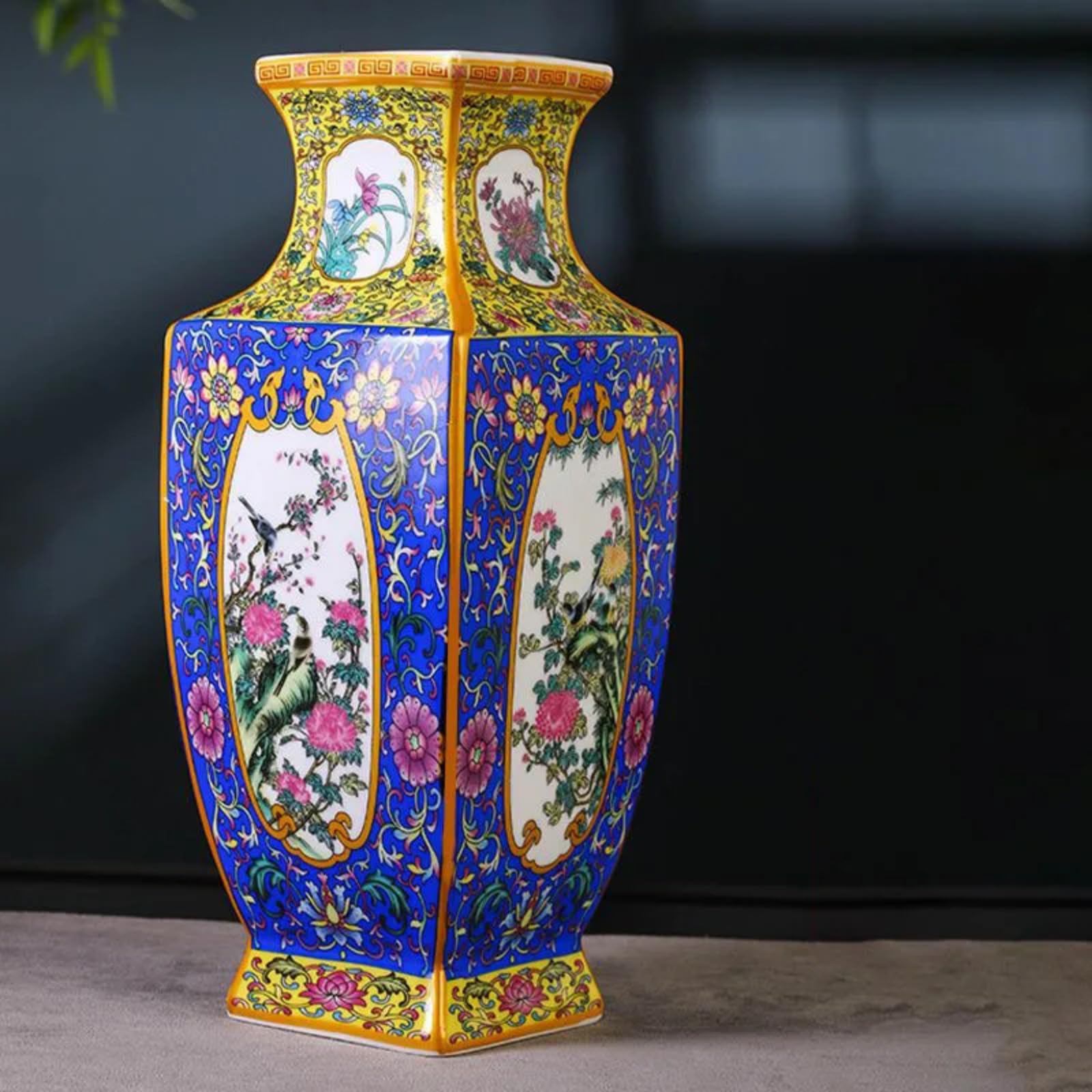 Vase en céramique de Jingdezhen 27,5cm, décoration artisanale haut de gamme pour votre salon
