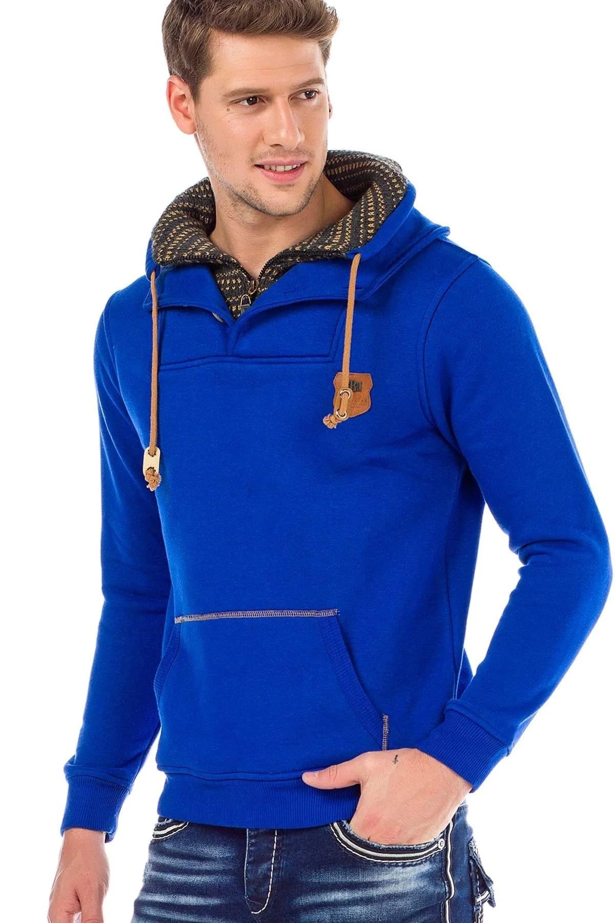 Cipo & Baxx Sudadera con capucha para hombre, manga larga, diseño estampado