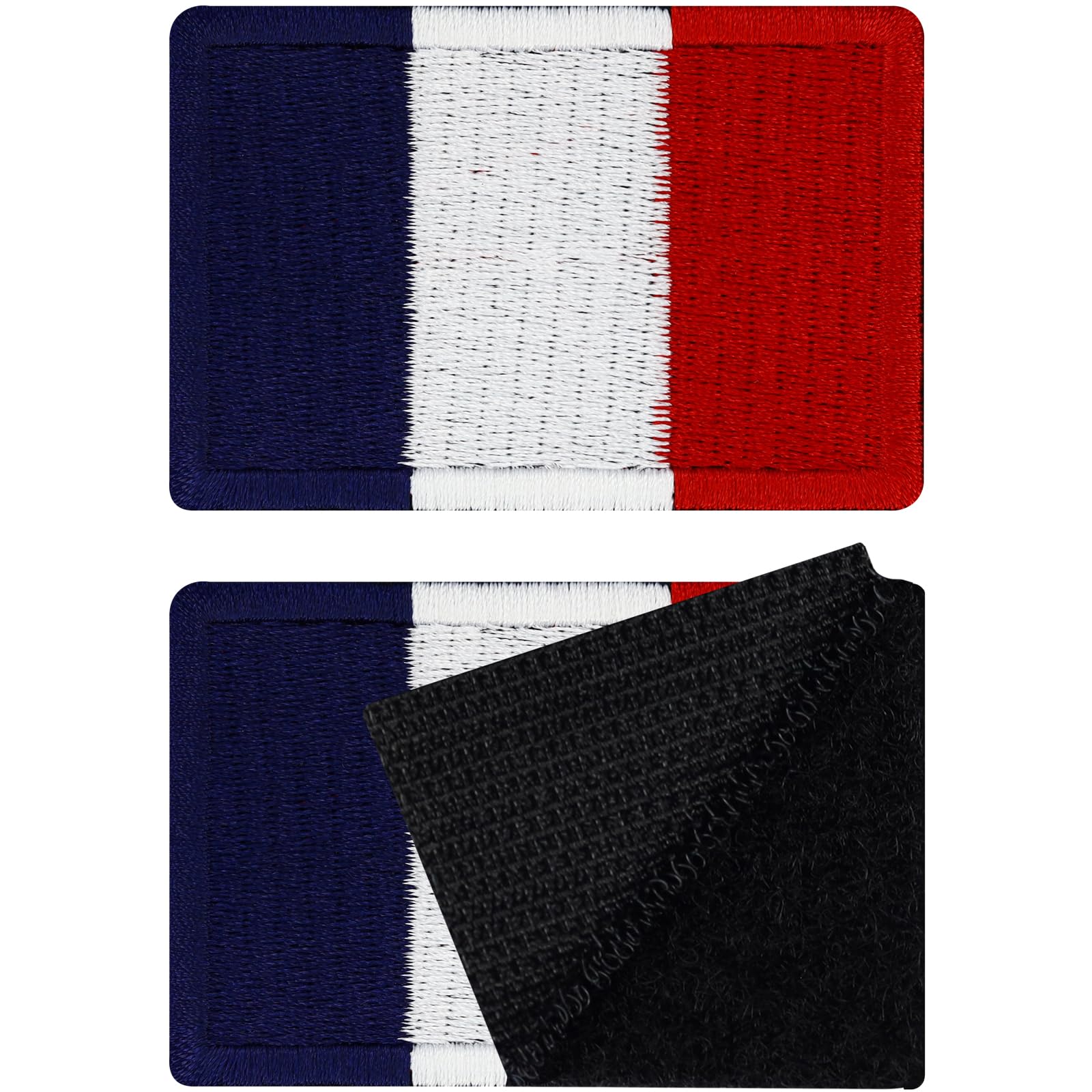 Patch France Set of 2 Patches French Hook and Loop Patch velkro Patches Military Patch with Hook and Loop Tactical Morale Patches with Your Country Flag, 40x60mm