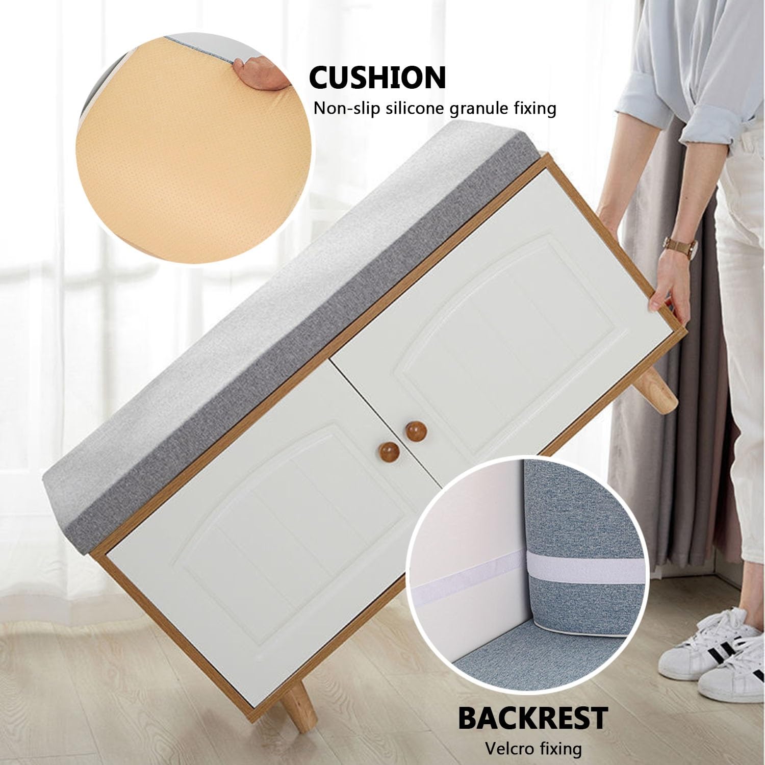 Cuscino Per Panche Da Esterno 100x50x8cm - Impermeabile, Traspirante E Con Cinghia Di Fissaggio - Foto 8