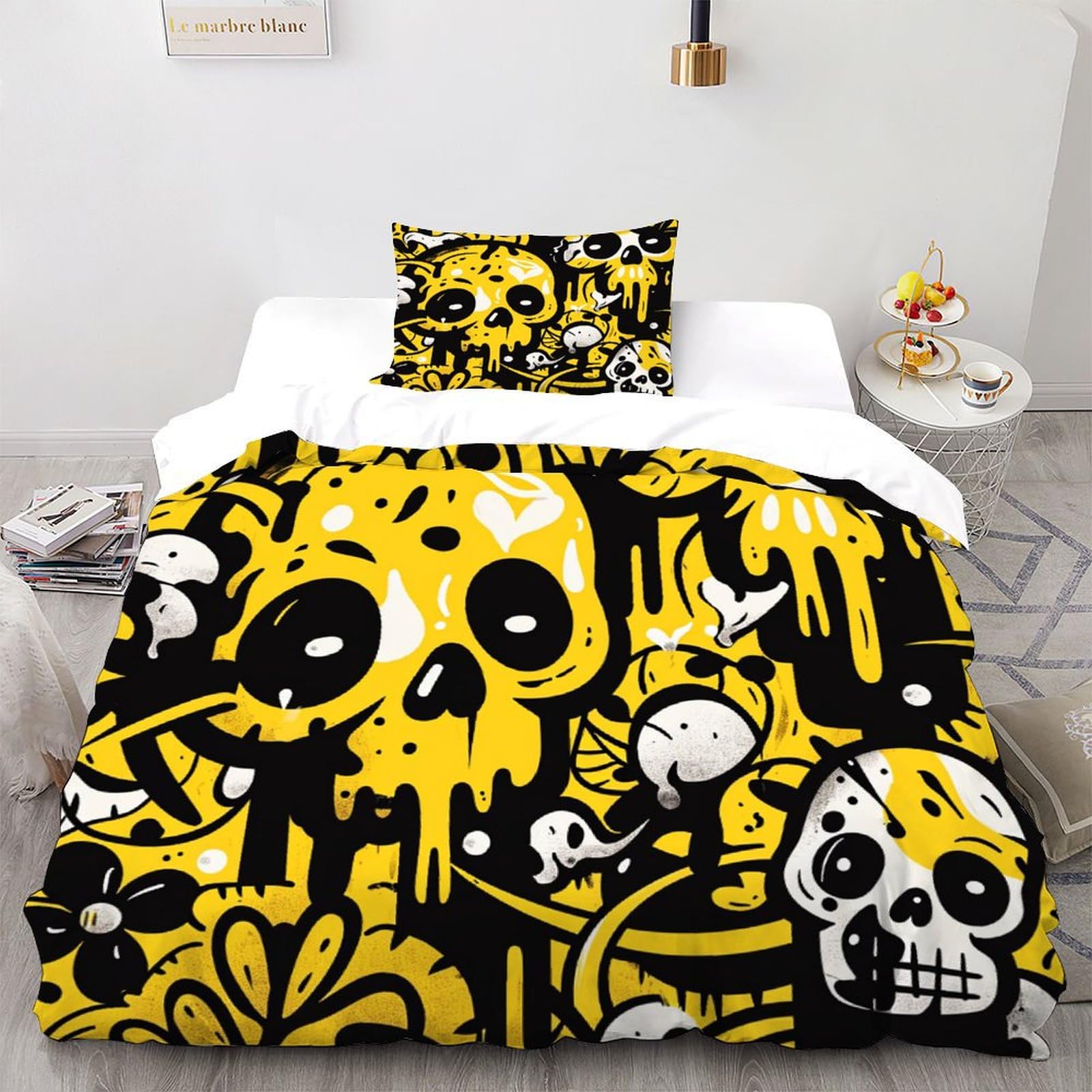 Housse de couette skull originale pour remplacer le linge de lit uni et triste