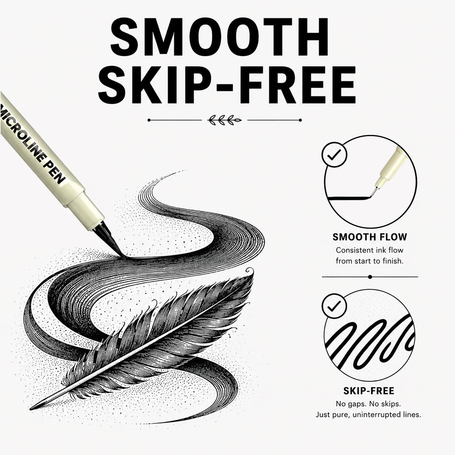 Micro-Pen Fineliner Tintenstifte Schwarz: 12 Größen Micro Pen Set, Fine Point Ink Art Stifte für Künstler, Multiliner, wasserdichte Archivtinte Fine Liner für technisches Zeichnen, Skizzieren,