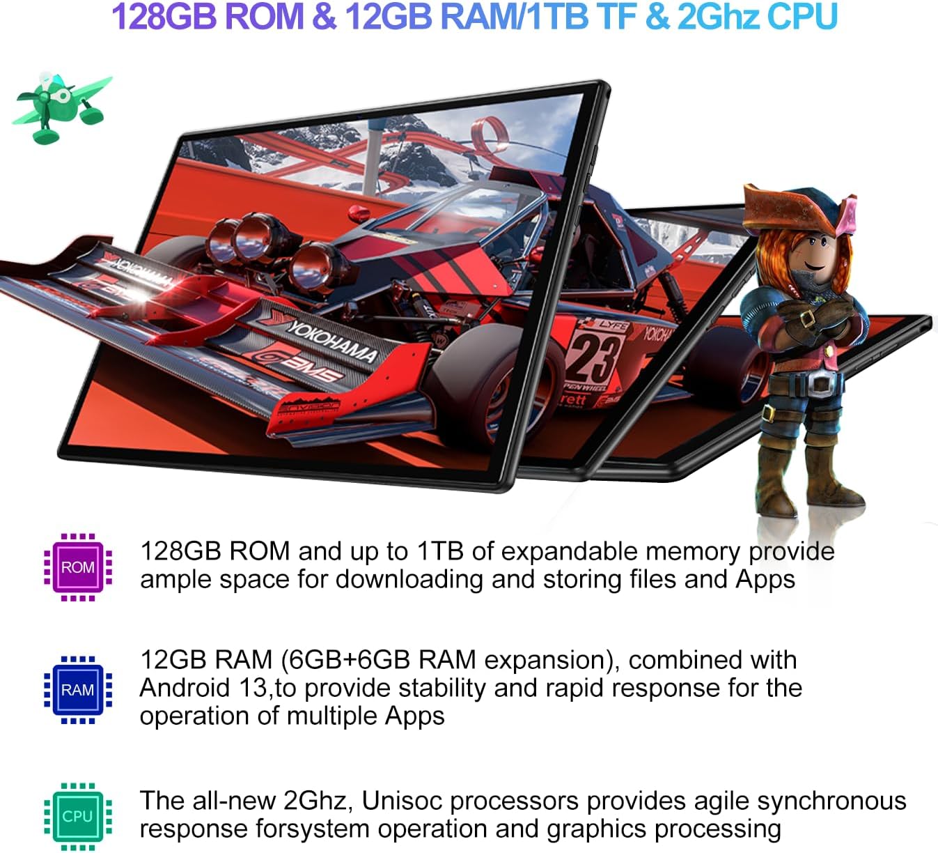 Tablet 10 Pollici 12GB RAM+128GB ROM 1TB TF, Tablet Famiglia/Tablet Bambini, Andorid 13, WiFi 5G, Cores 2.0Ghz, BT 5.0, Google GMS, 6000mAh, 8MP+5MP, Kids Space, Play Store, con Custodia EVA(Rosso) Tablet 10 Pollici 12GB RAM+128GB ROM 1TB TF, Tablet Famiglia/Tablet Bambini, Andorid 13, WiFi 5G, Cores 2.0Ghz, BT 5.0, Google GMS, 6000mAh, 8MP+5MP, Kids Space, Play Store, con Custodia EVA(Rosso)
