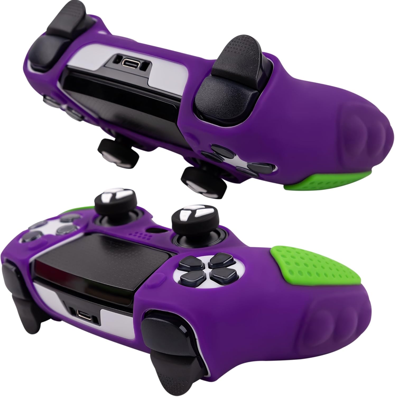 Durable Silicone Grip Cover for DualSense Edge PS5 Controller – Ergonomic, Anti-Slip Design with Thumb Stick Caps for Full Protection (Purple) - Image 7