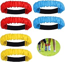 MEISO 6 pièces Bandes de Course à 3 Pattes, Bande de Course à Trois Pattes Élastique avec Adhésifs Magiques pour Jeu de Course à Relais Carnaval Field Day