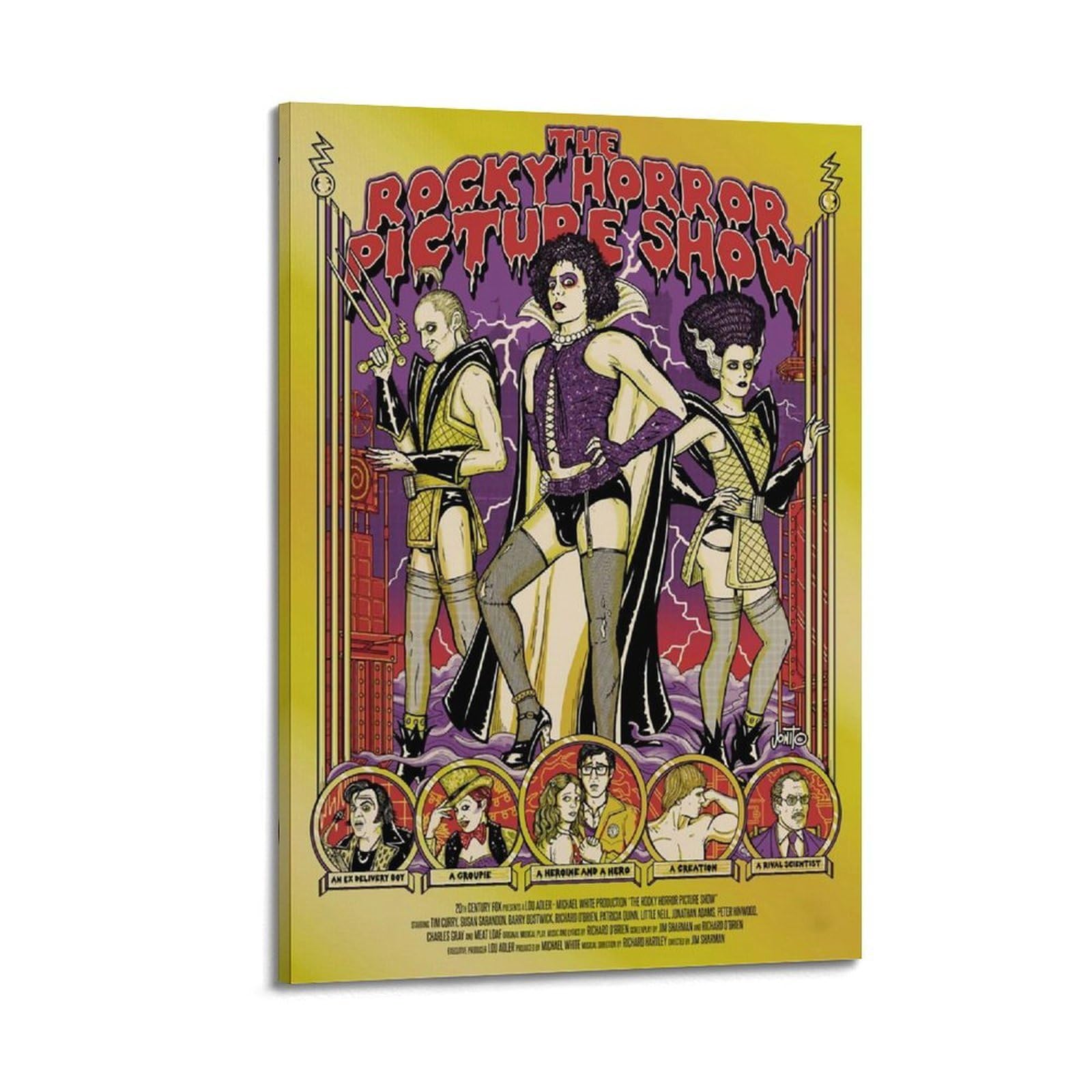 SUDANGDIANZI The Rocky Horror Picture Show 1975 Poster Vintage Movie Canvas Poster And Wall Art Modern Family Bedroom Gym Office Decor Gift 24x36inch(60x90cm) Frame-style