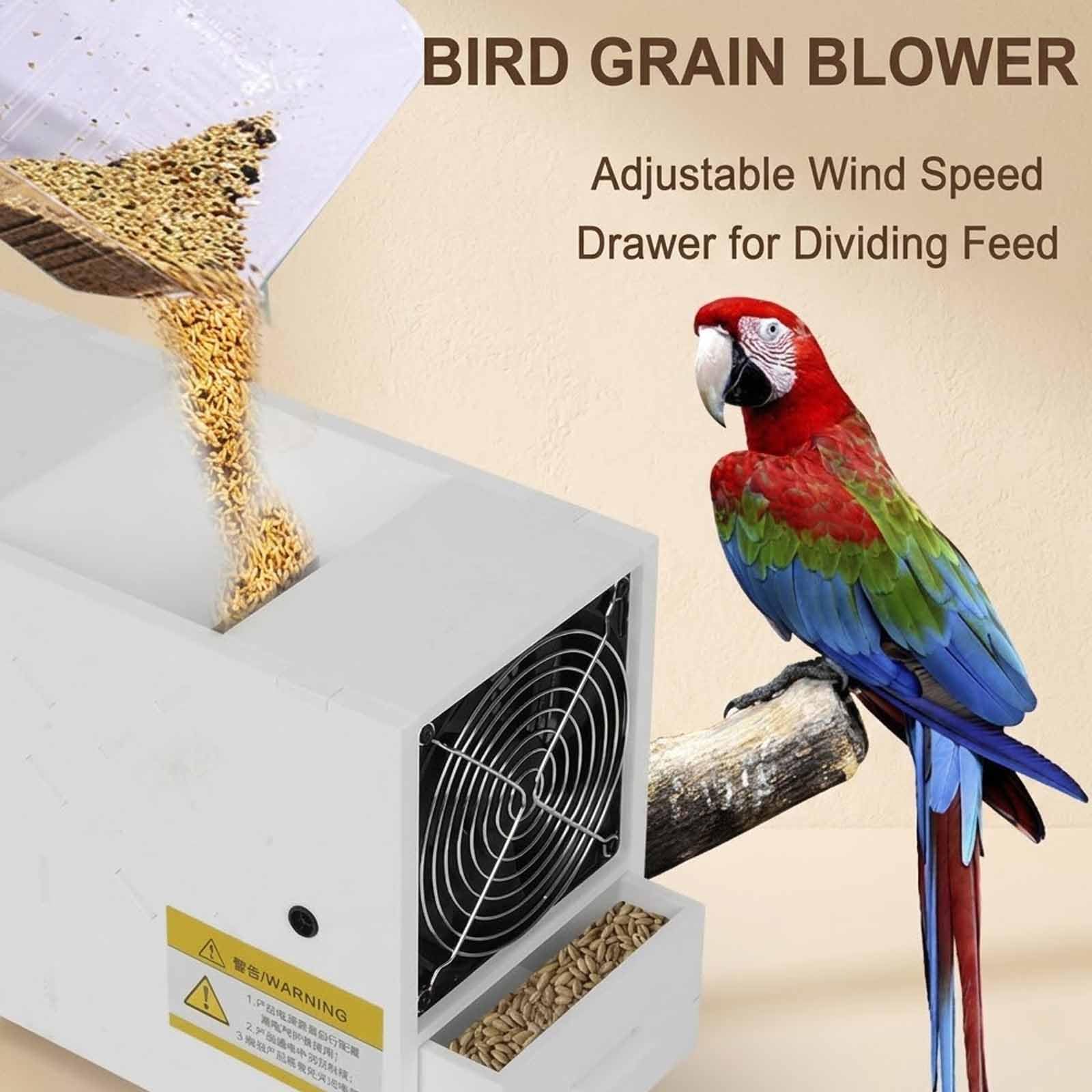 Macchina elettrica per la pulizia del grano, velocità regolabile Winnower per miglio, semi, cereali, splitter a 2 cassetti, soffiatore efficiente per mangime per uccelli, funzionamento facile, design