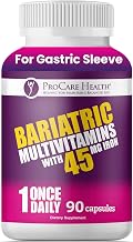 ProCare Health Bariatric Multivitamin 45mg Iron – Once Daily Capsule for Gastric Bypass, Sleeve & Post-Op Support – 90 Easy-to-Swallow Capsules, 3-Month Supply, No Artificial Colors, Gluten-Free