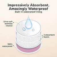 Vista 3 de Almohadillas de lactancia orgánicas, 14 almohadillas lavables para lactancia materna, bolsa de lavado, viscosa derivada de bambú, fundas