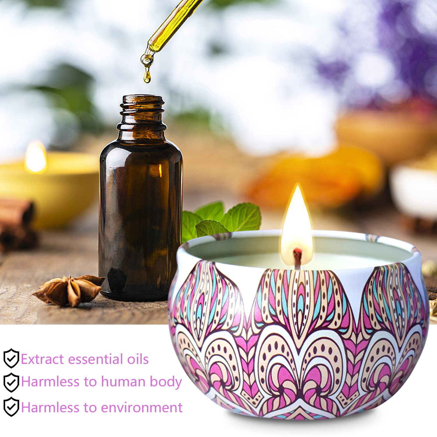 Velas Aromáticas Regalos para Mujer en Navidad, 12 Piezas 2.5 oz Velas Perfumadas de Cera de Soja con 12 Fragancias Personalizadas y cumpleaños para madres, hermanas y novias
