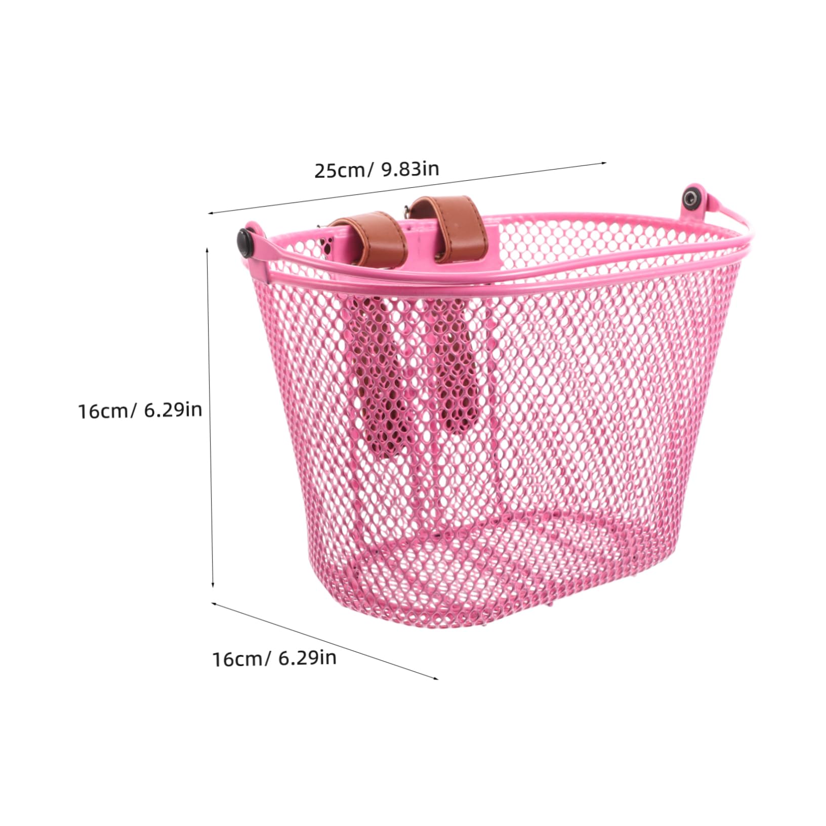 WOONEKY Cesta Metálica para Bicicleta Infantil Rosa de Manillar Delantero