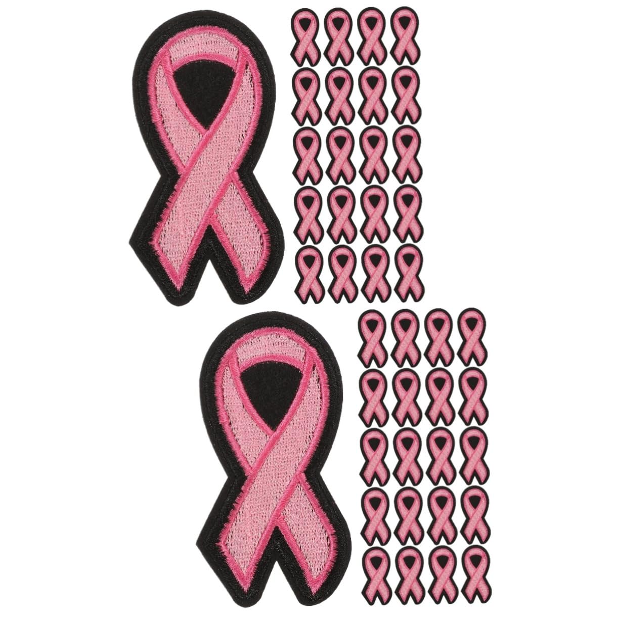 Patches brodés sensibilisation cancer du sein ruban rose accessoire customisation textile 80pcs