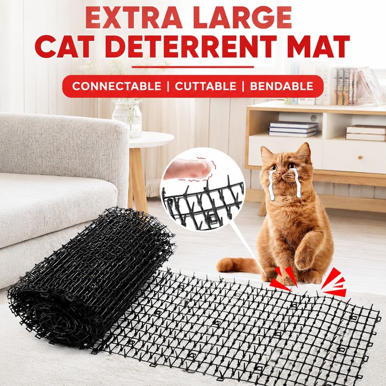 Tappeto Antigatto con Punte Arrotondate Morbide