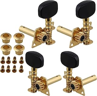 Yibuy Gold-plated 2R2Lチューニングペグマシーン・ヘッドチューナーForウクレレ4弦ギター