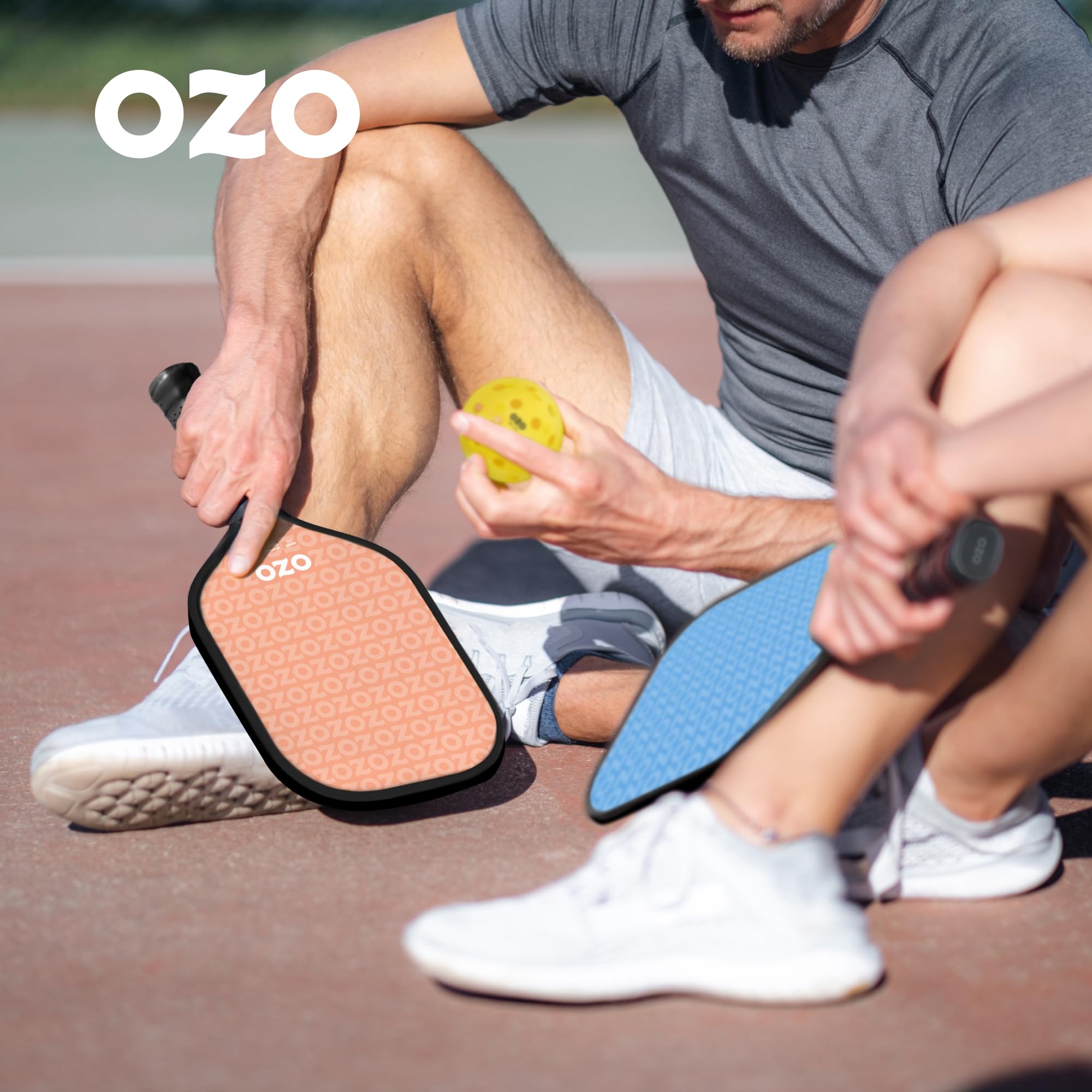 OZO Set of 2 Paddles + 4 Balls - Paddle Unisex Adulto