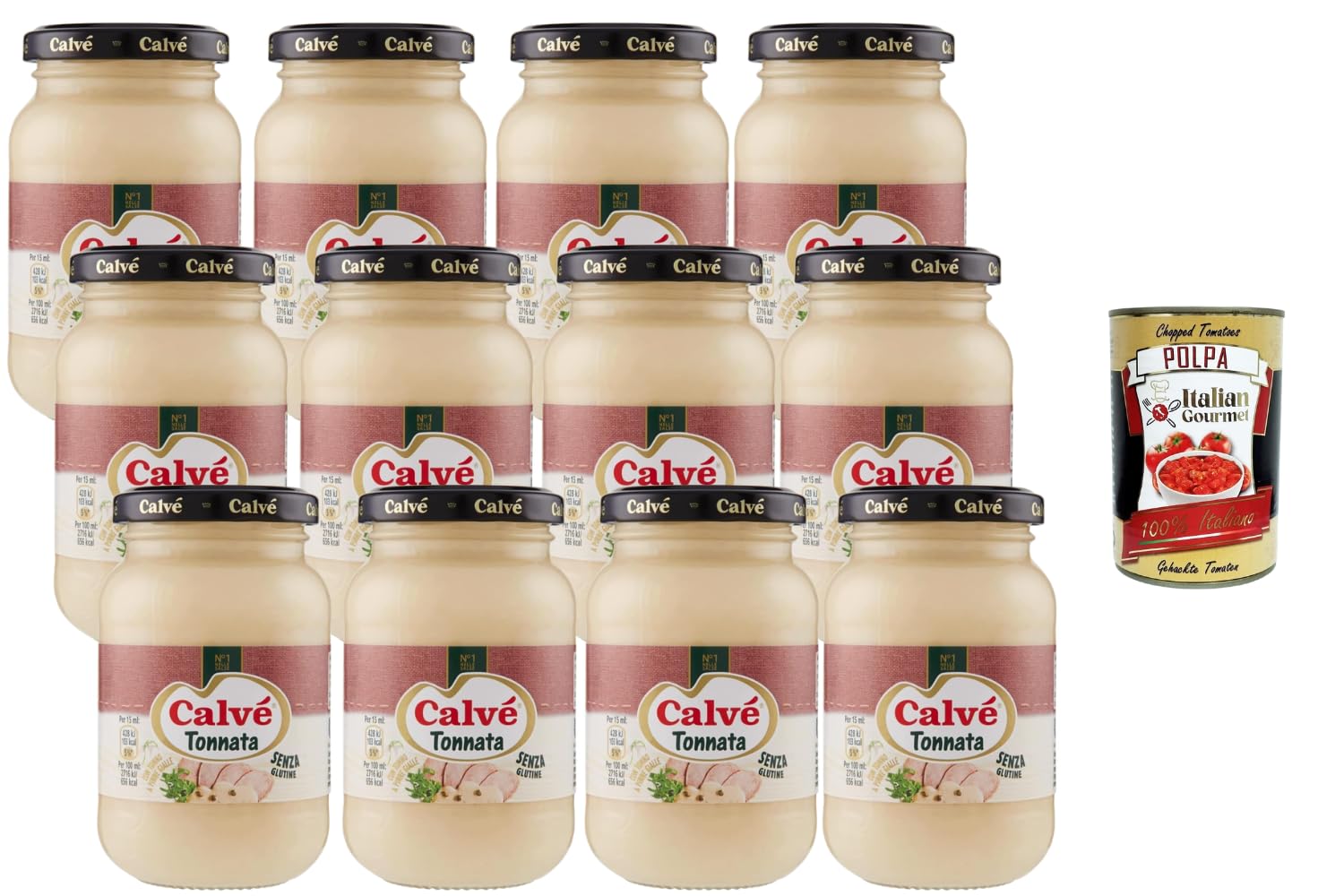 Italian Gourmet Tonnata Sauce 12x 225ml + Polpa Gratis – Cremige Thunfischsauce für Vitello Tonnato, Sandwich, Salat