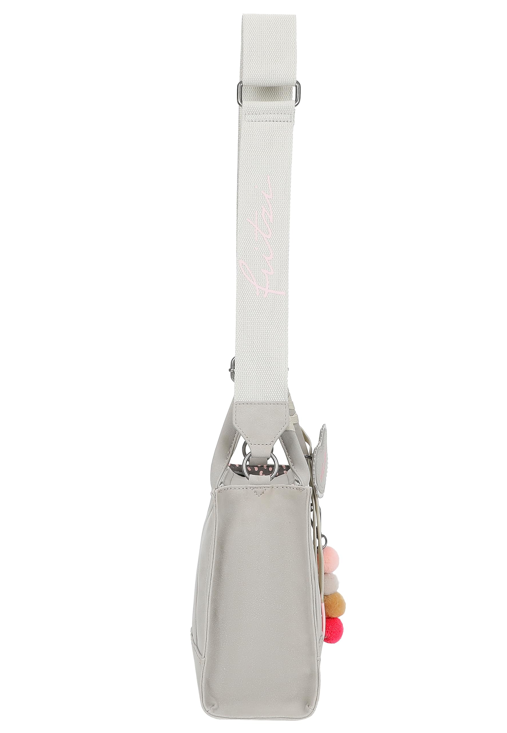 Fritzi Square Limited Wiesn Damen Umhängetasche Crossbody Tasche Lederimitat Reißverschluss Schultergurt Freizeittasche Alltag Reisen Freizeit 21,5 x 25 x 10 cm – Beige, Braun