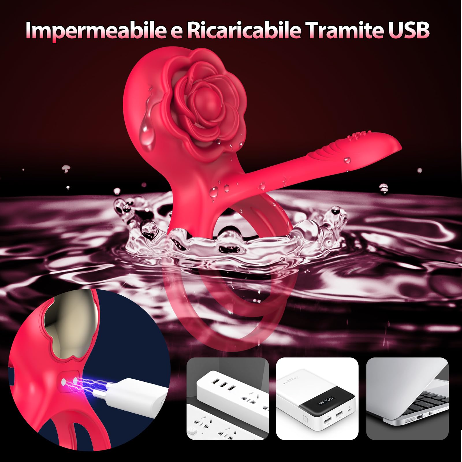 Anello Vibrante per il Pene Sex Toys - 3 en 1 Vibratoreper Uomo con 6 Cockrings Sex Toysper per Uomini Vibratori Clidoride Donna con 10 Modalità Sexy Toys Coppia Vibratore Sexitoi Uomo per Erezione