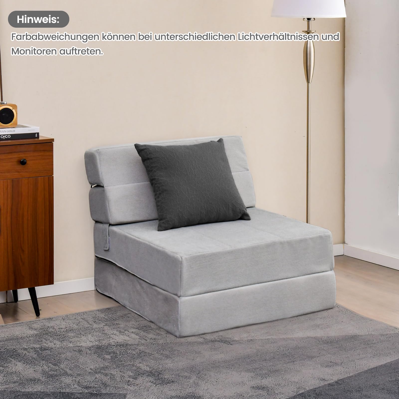 COSTWAY Składana sofa do spania 3 w 1, materac składany, pianka bardzo gruba (15 cm), sofa-łóżko, materac podłogowy, składany materac, materac dla gości ze zdejmowaną i nadającą się do prania poszewką